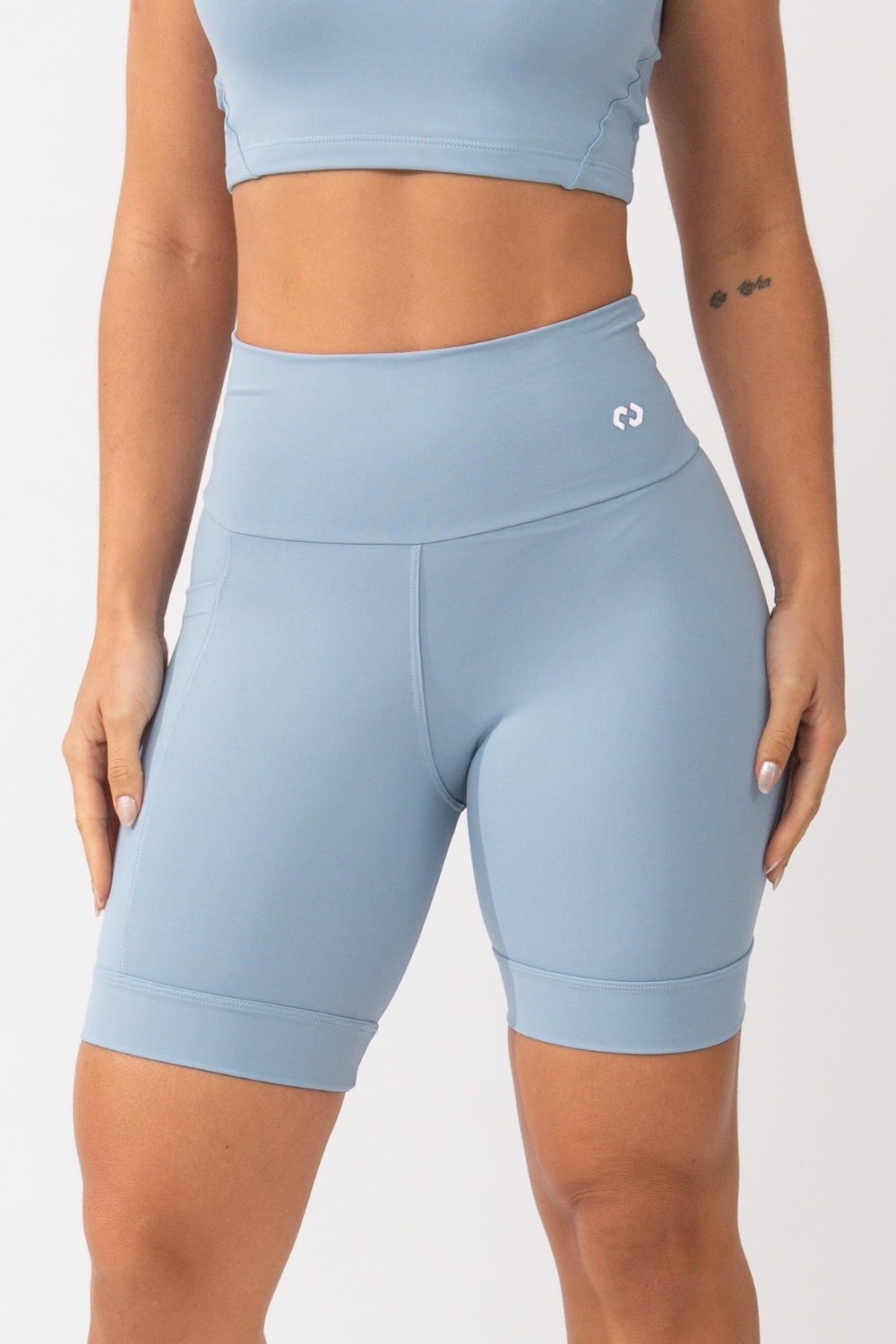 Bermuda Alta Compressão Com Bolso Azul Run