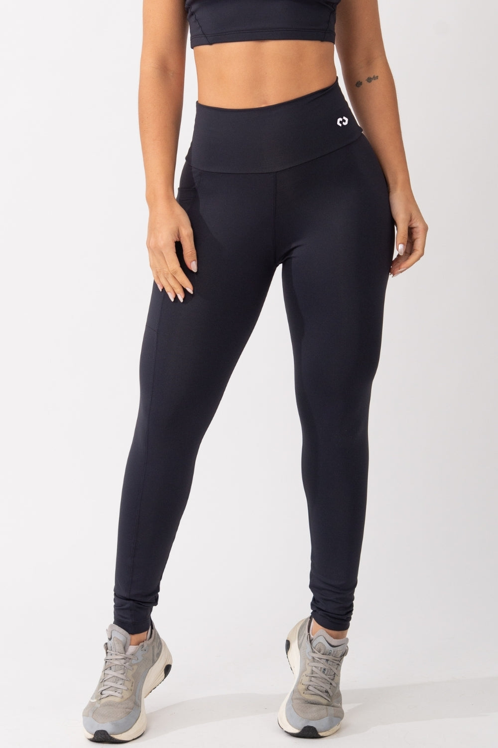 Legging Alta Compressão Com Bolso Preta Run