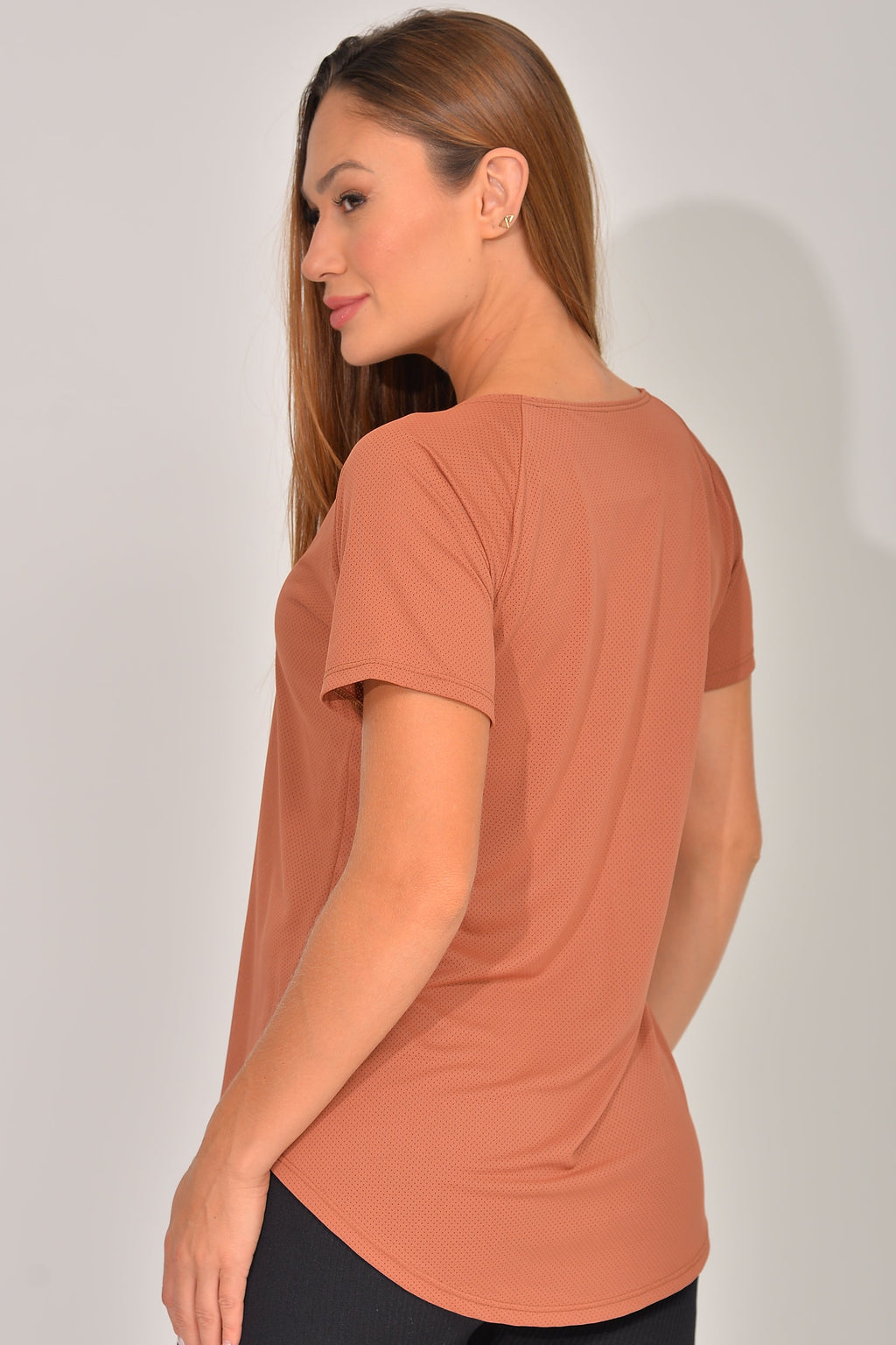 Blusa Fitness Marrom Air Dry Fit