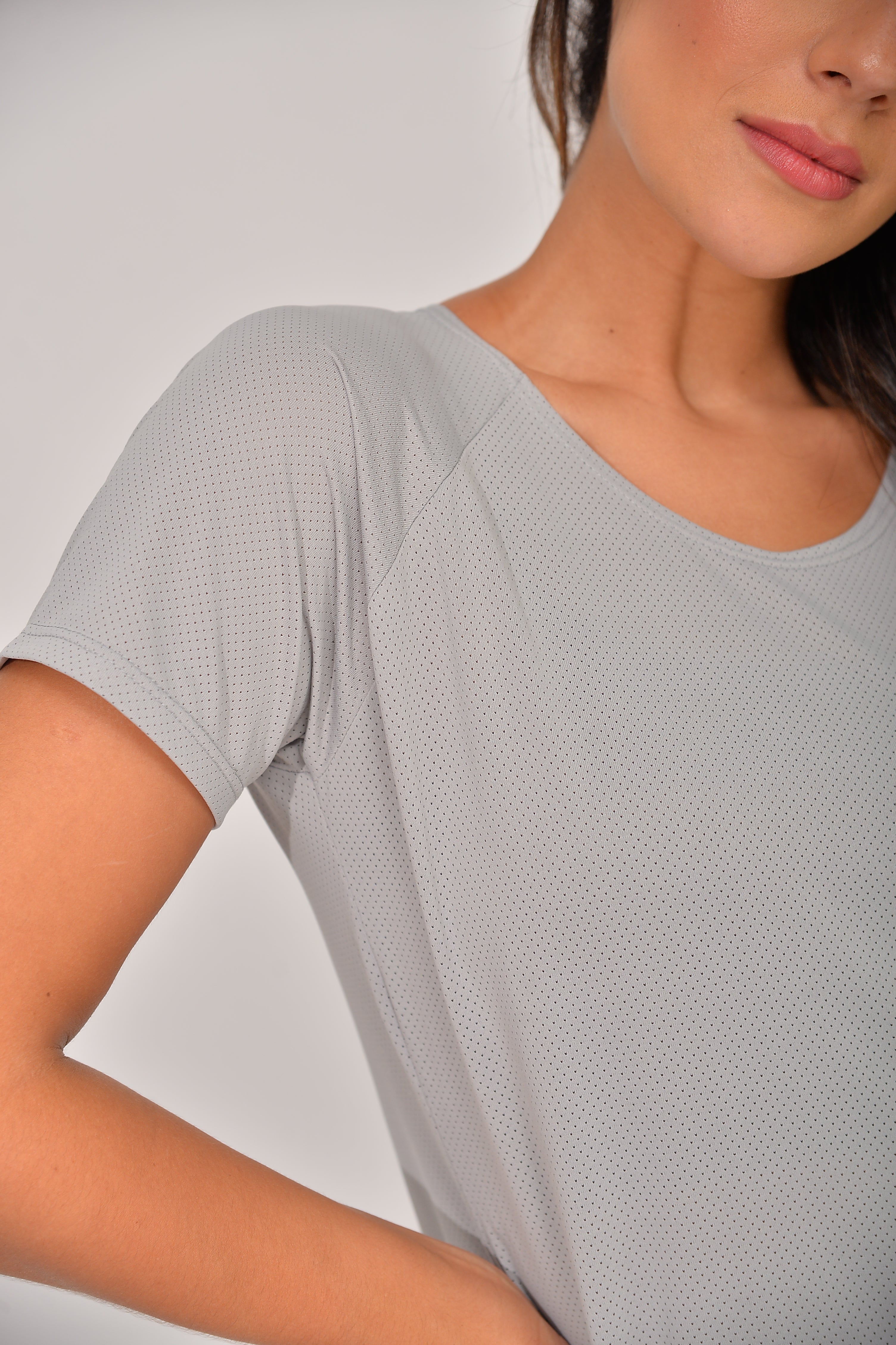 Blusa Fitness Prata Air Dry Fit