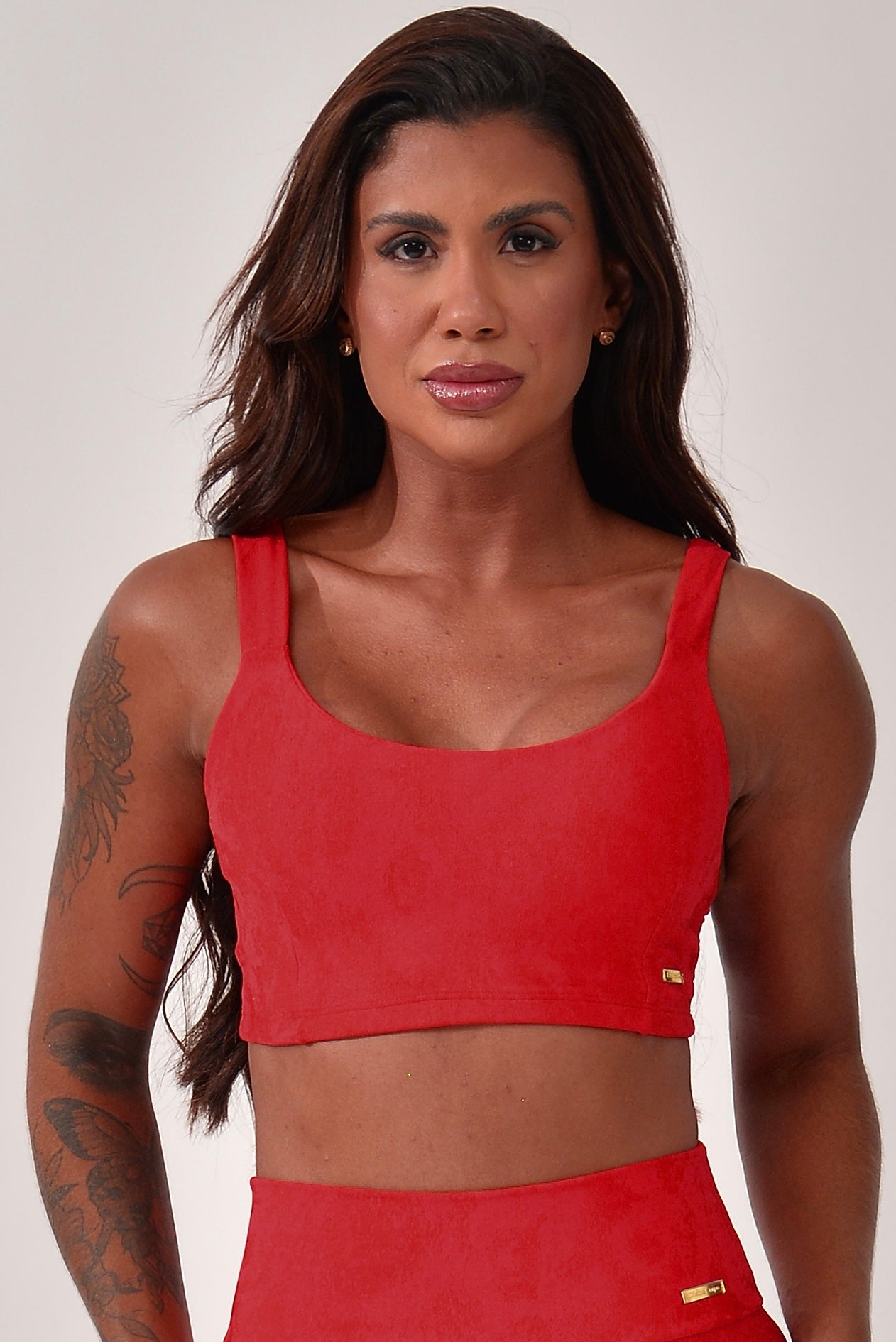 Top Fitness Com Bojo Vermelho Aurora