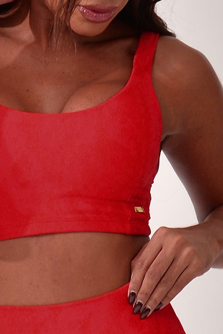 Top Fitness Com Bojo Vermelho Aurora