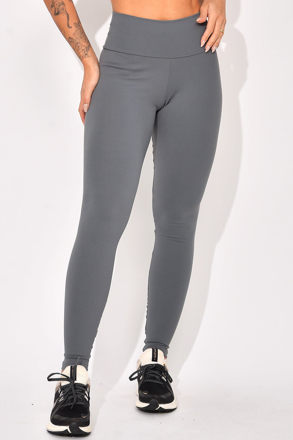Legging Fitness Cintura Alta Cinza Básica