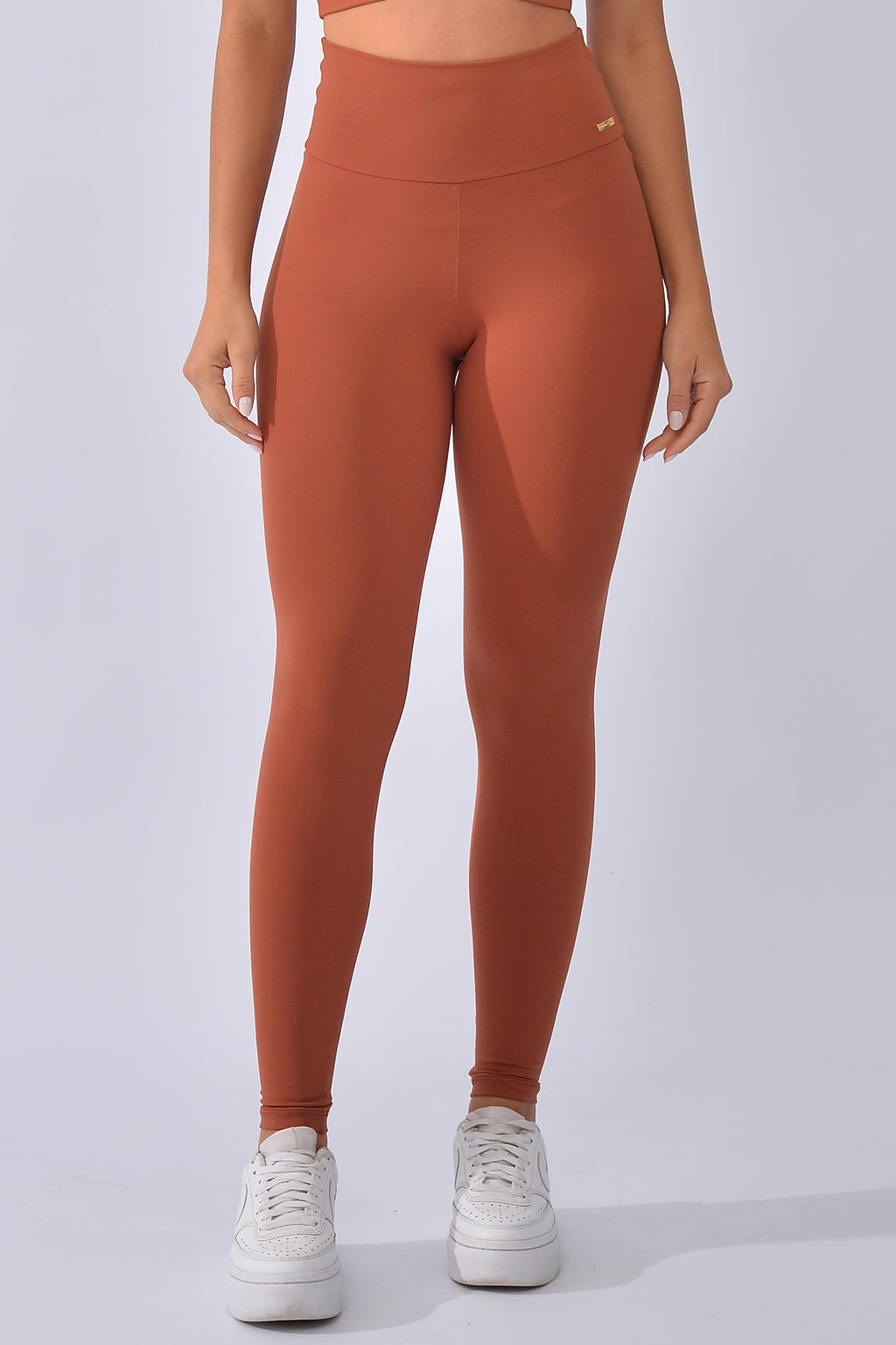 Legging Fitness Cintura Alta Marrom Básica