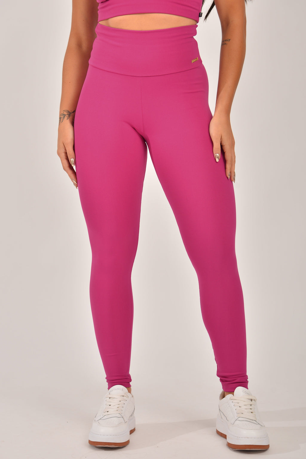 Legging Fitness Cintura Alta Rosa Básica