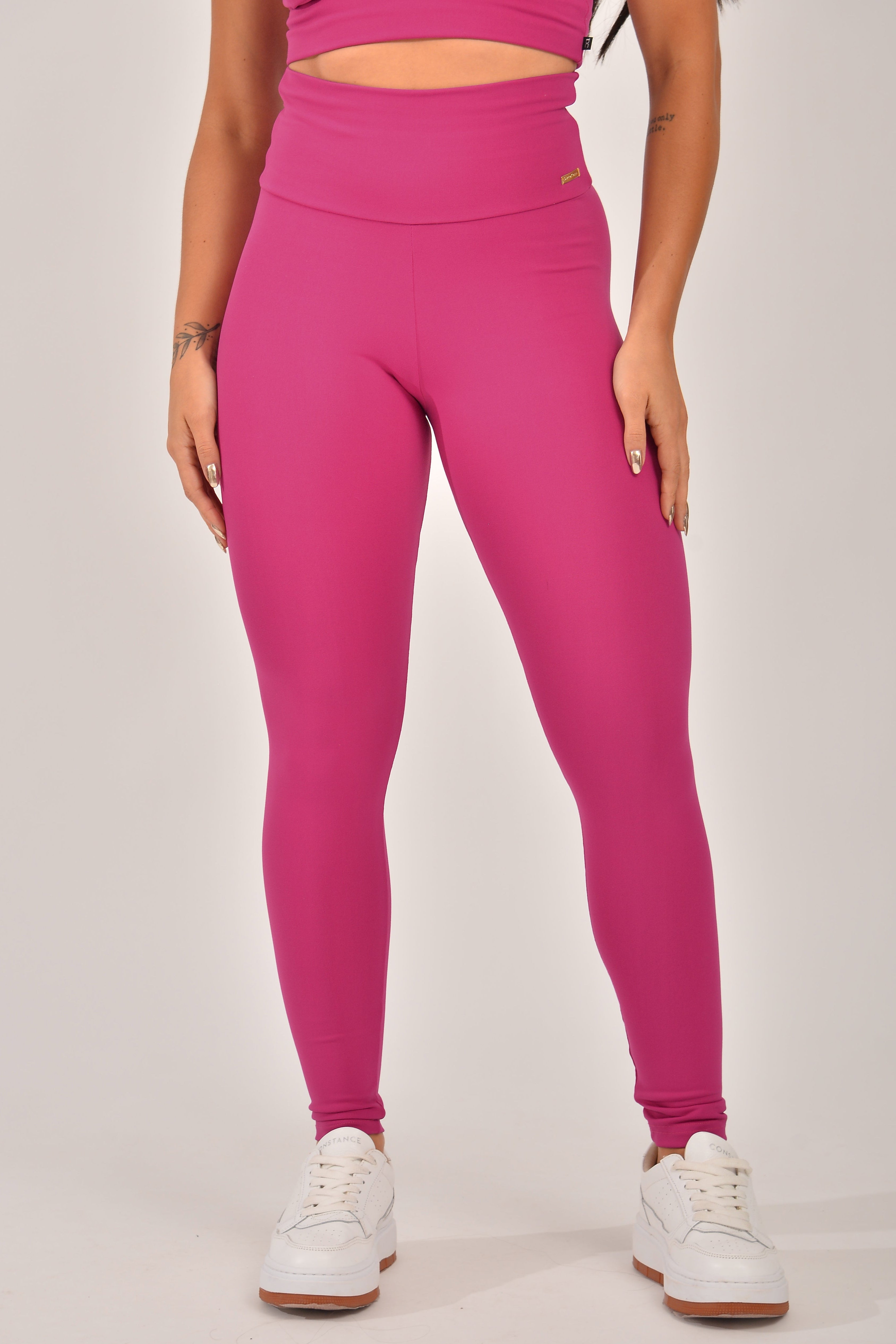Legging Fitness Cintura Alta Rosa Básica