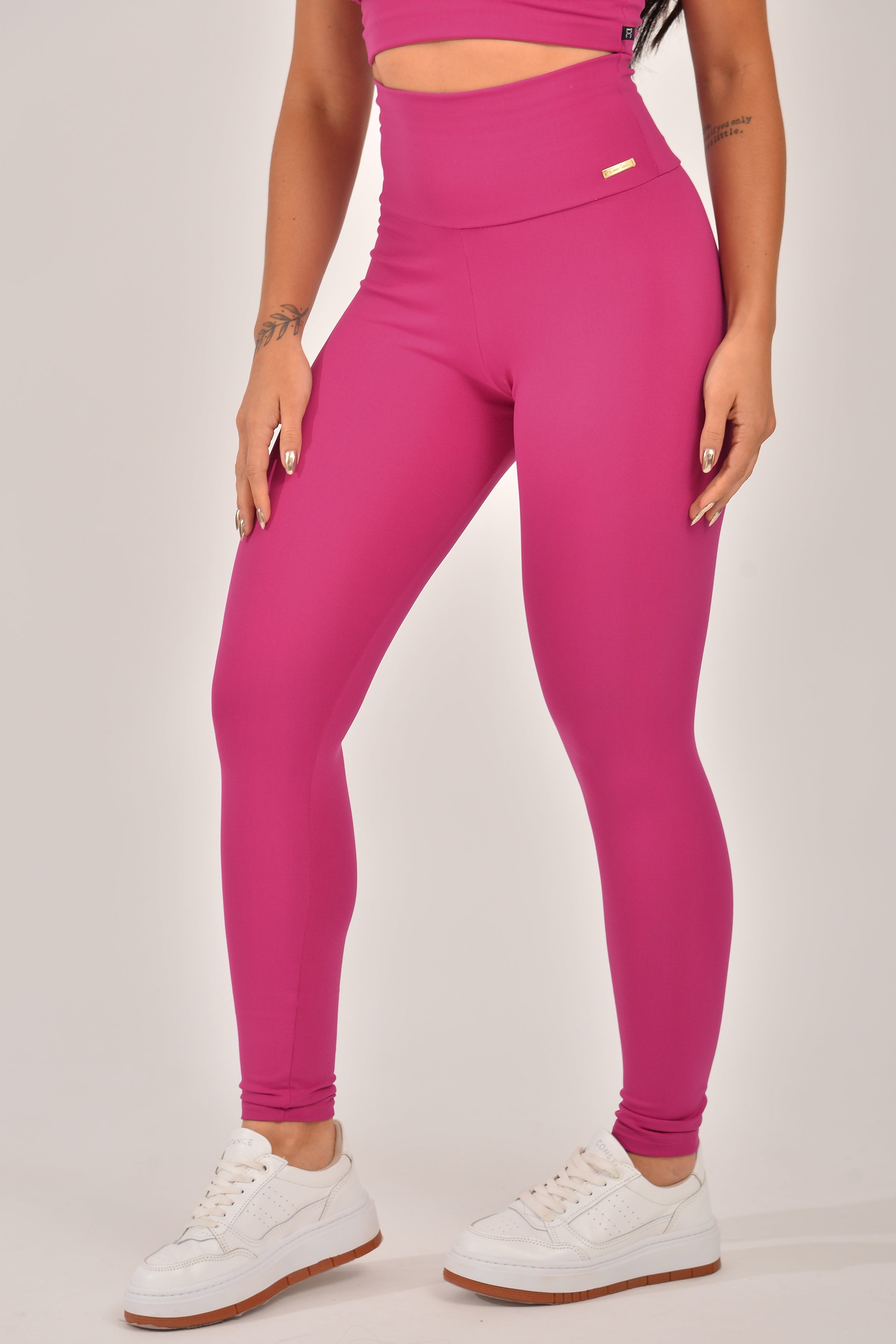 Legging Fitness Cintura Alta Rosa Básica