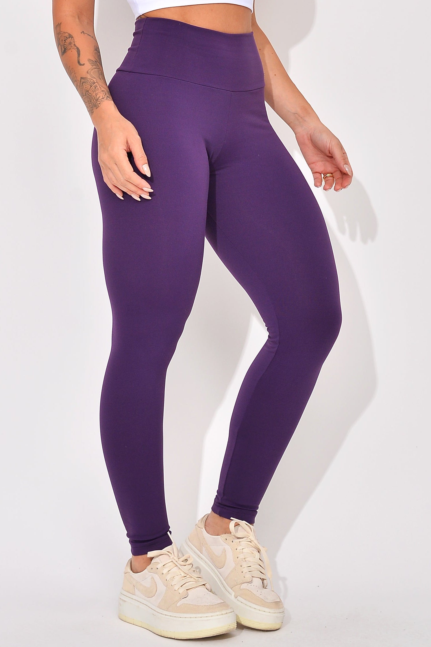 Legging Fitness Cintura Alta Roxa Básica