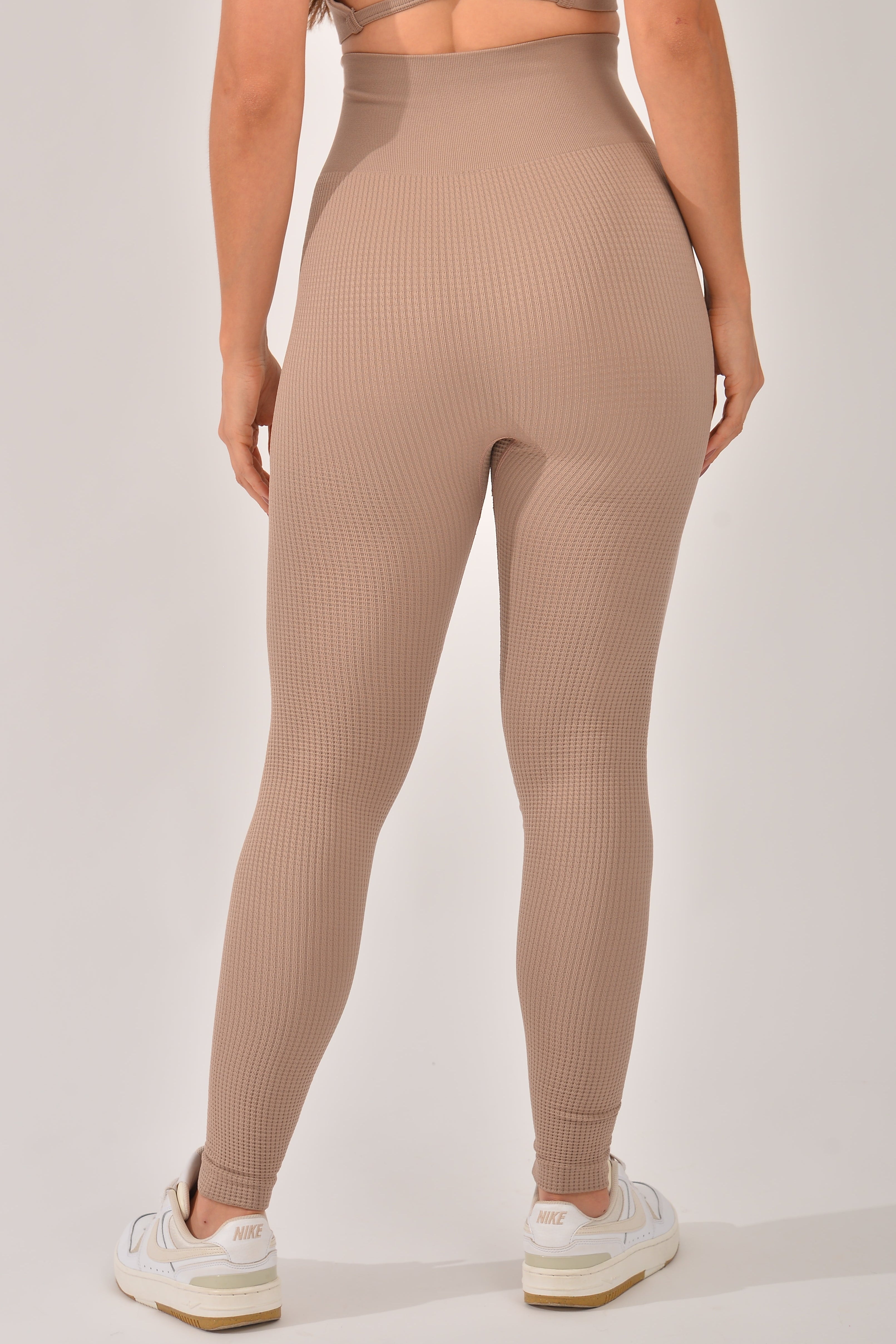 Legging Fitness Feminina Texturizada Bege Sense