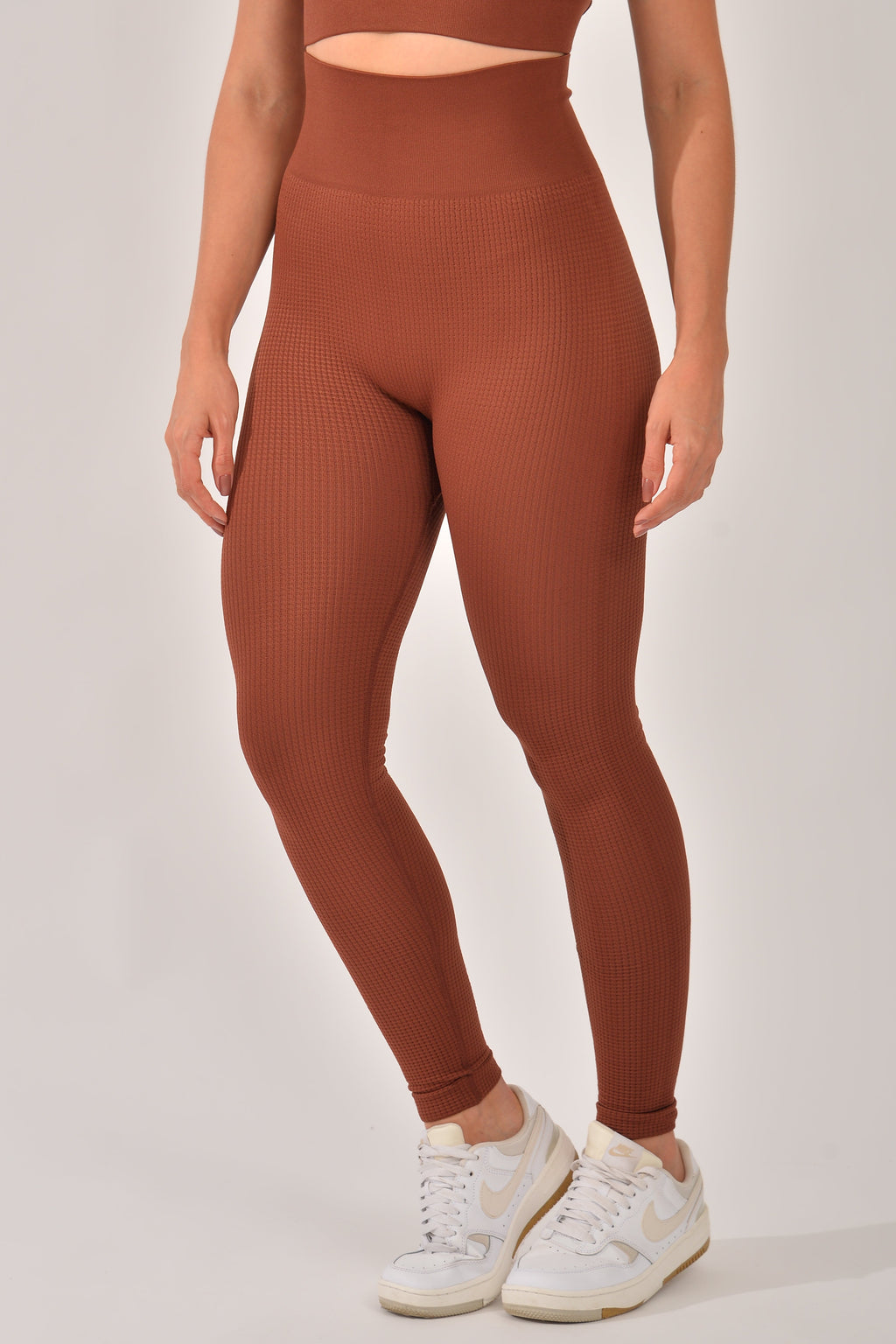 Legging Fitness Feminina Texturizada Marrom Sense