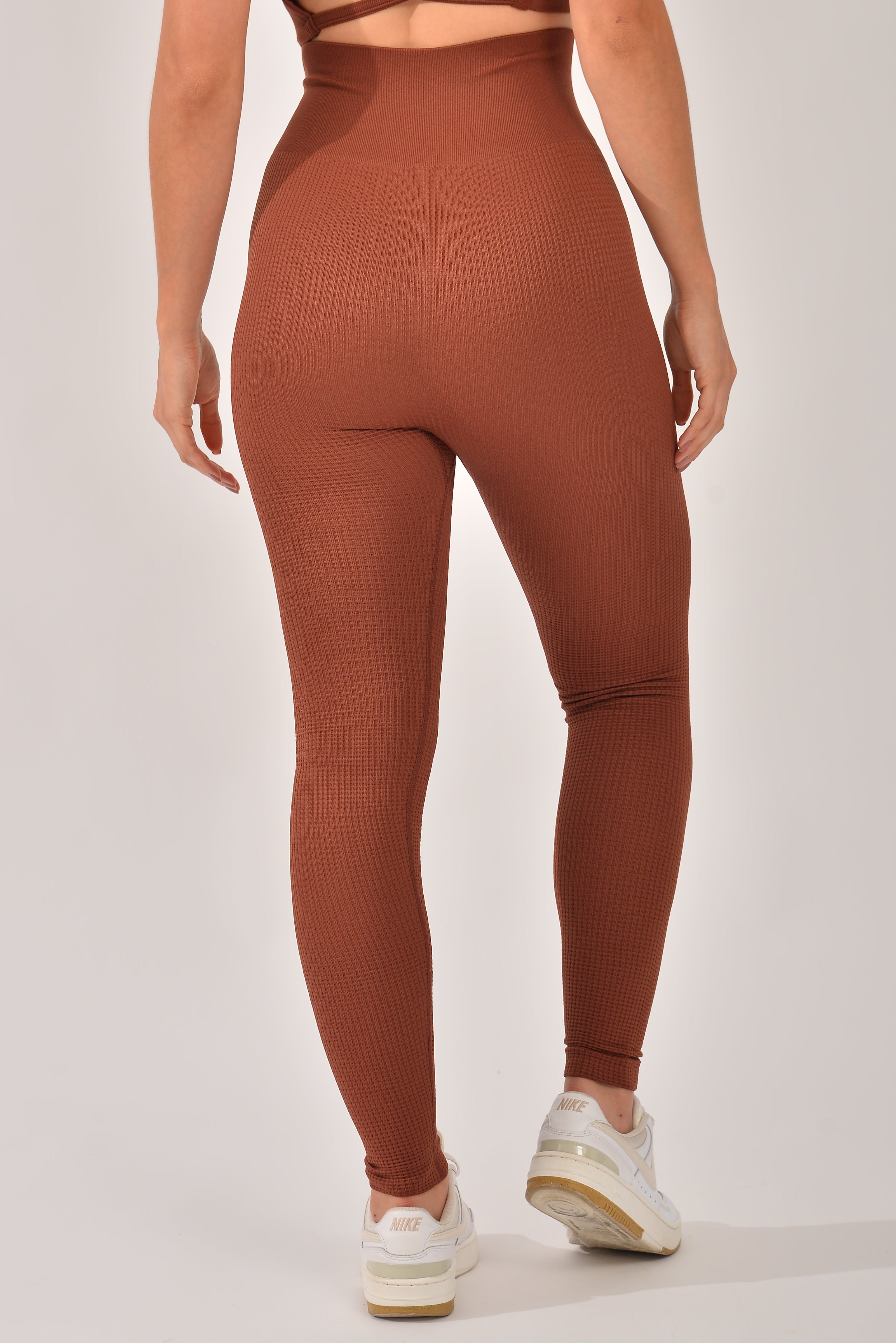 Legging Fitness Feminina Texturizada Marrom Sense