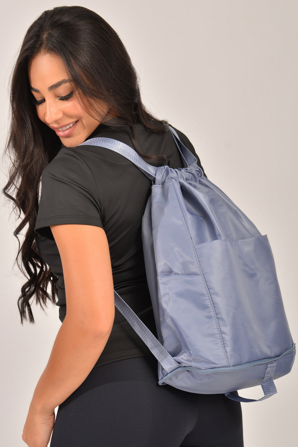 Mochila Bolsa Saco Três Compartimentos Azul Impermeável