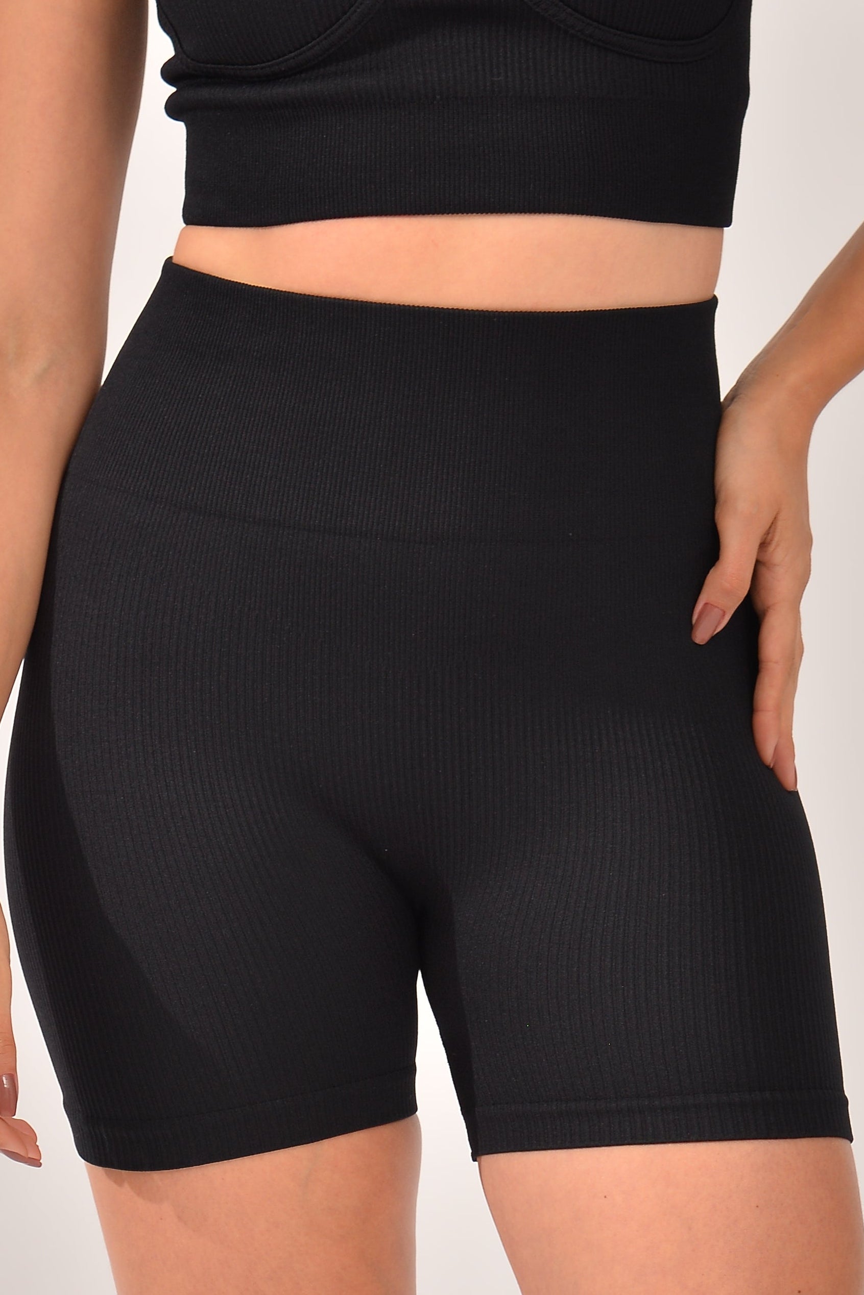 Short Fitness Cintura Alta Preto Lumine