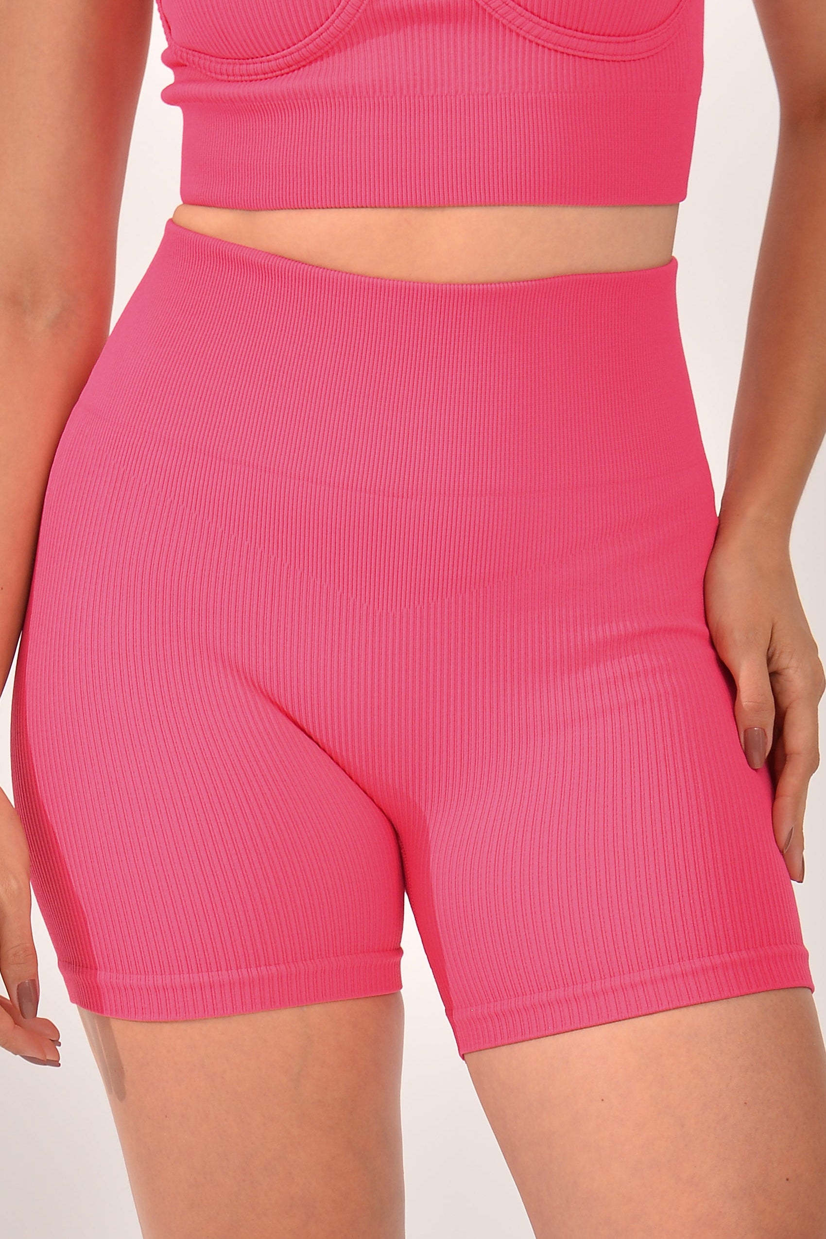 Short Fitness Cintura Alta Rosa Lumine