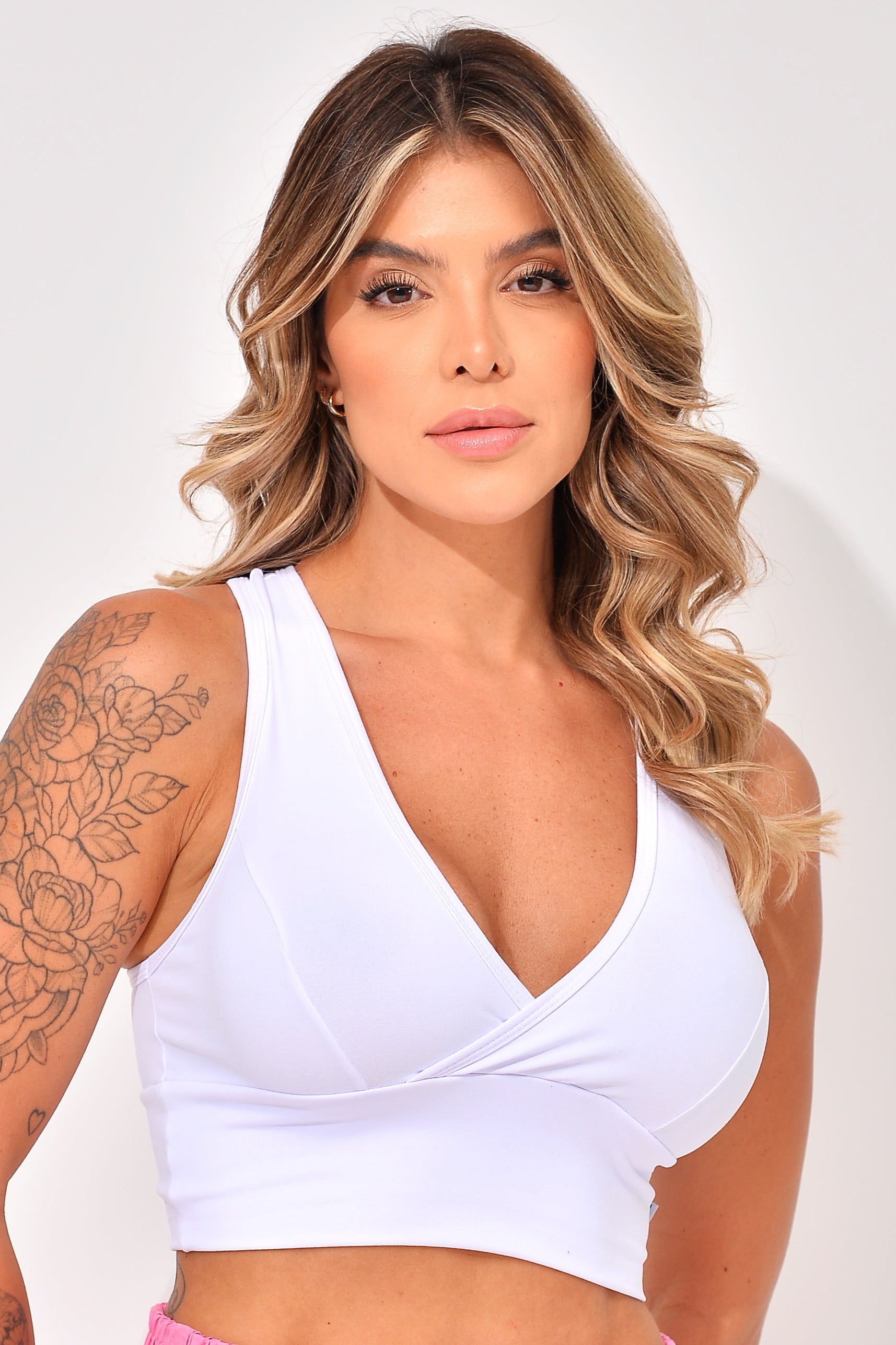 Top Cropped Fitness Branco