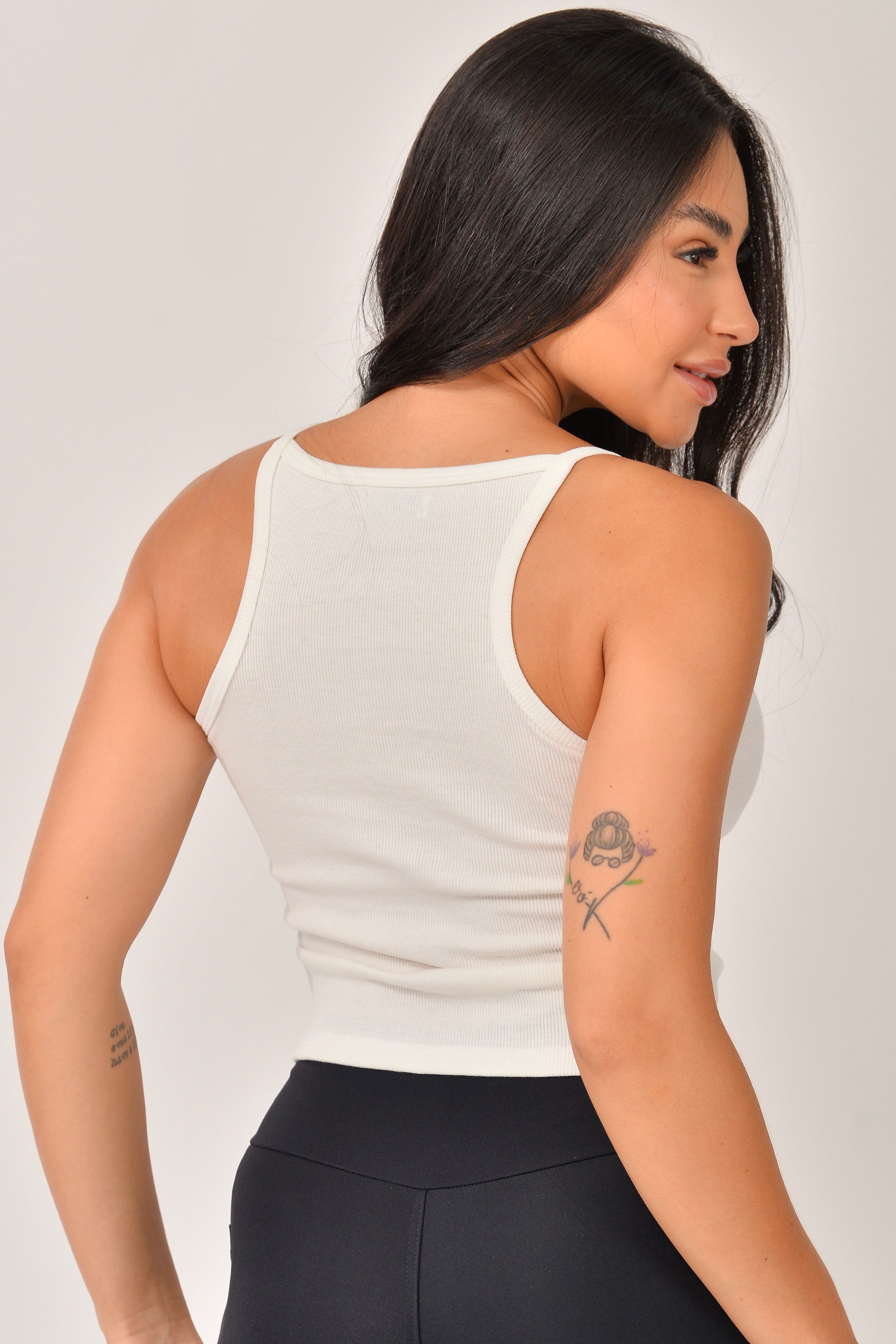Camiseta Regata Canelada Branca JuPxt