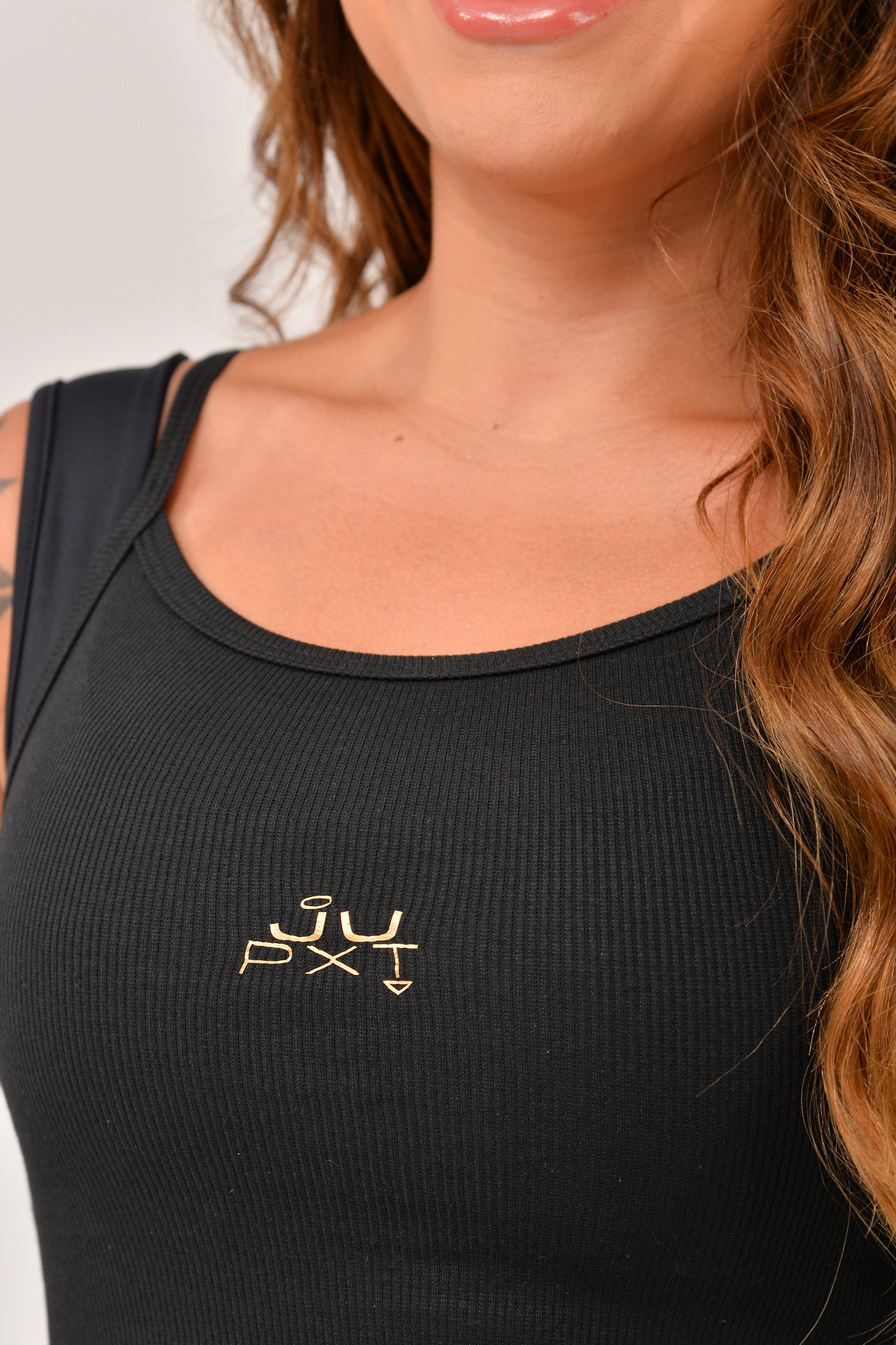 Camiseta Regata Canelada Preta JuPxt