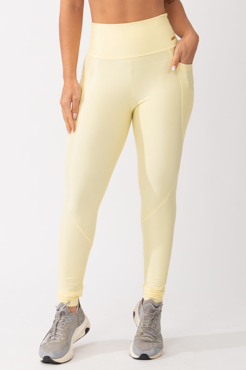 Legging Fitness Com Bolso Amarela Pure