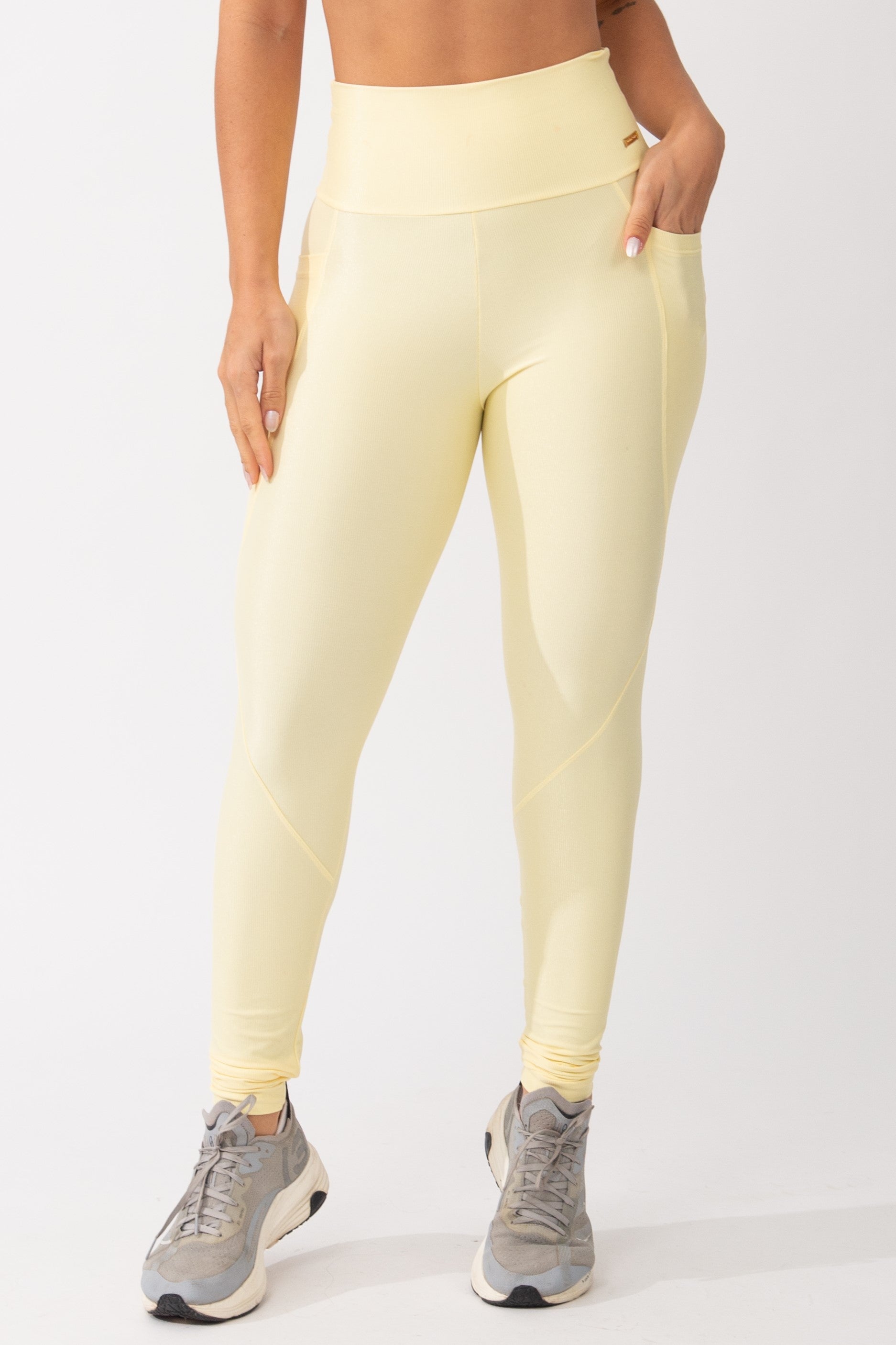 Legging Fitness Com Bolso Amarela Pure