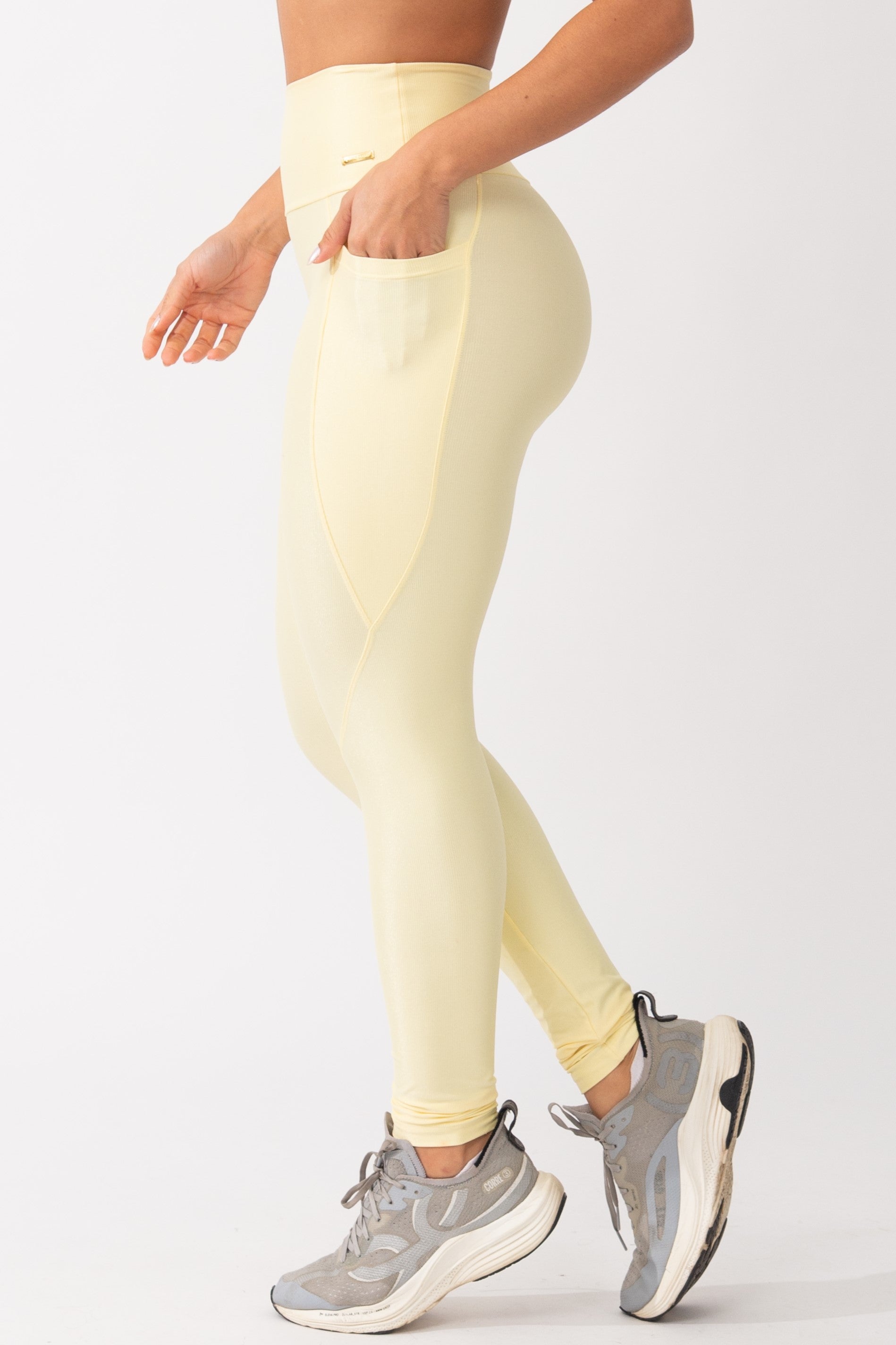 Legging Fitness Com Bolso Amarela Pure
