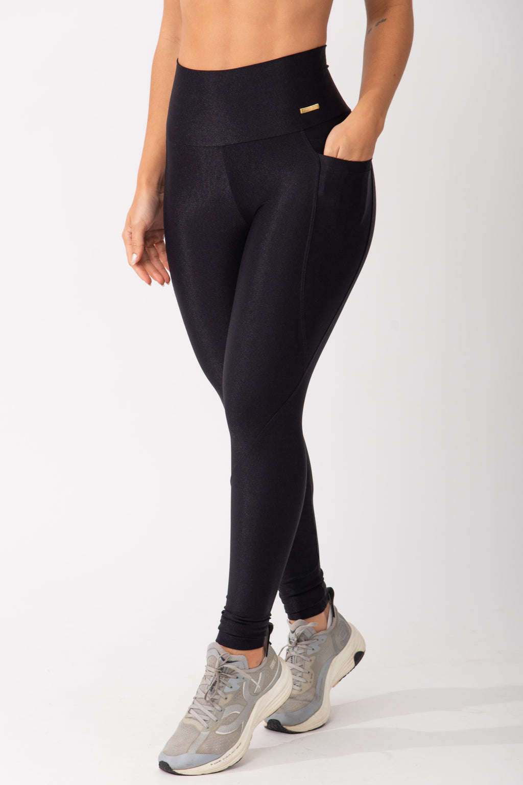 Legging Fitness Com Bolso Preta Pure