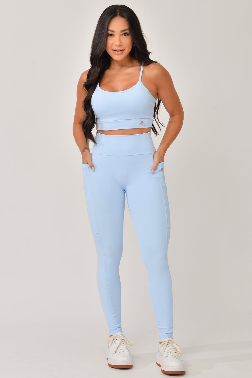 Legging Com Bolso Básica Azul JuPxt