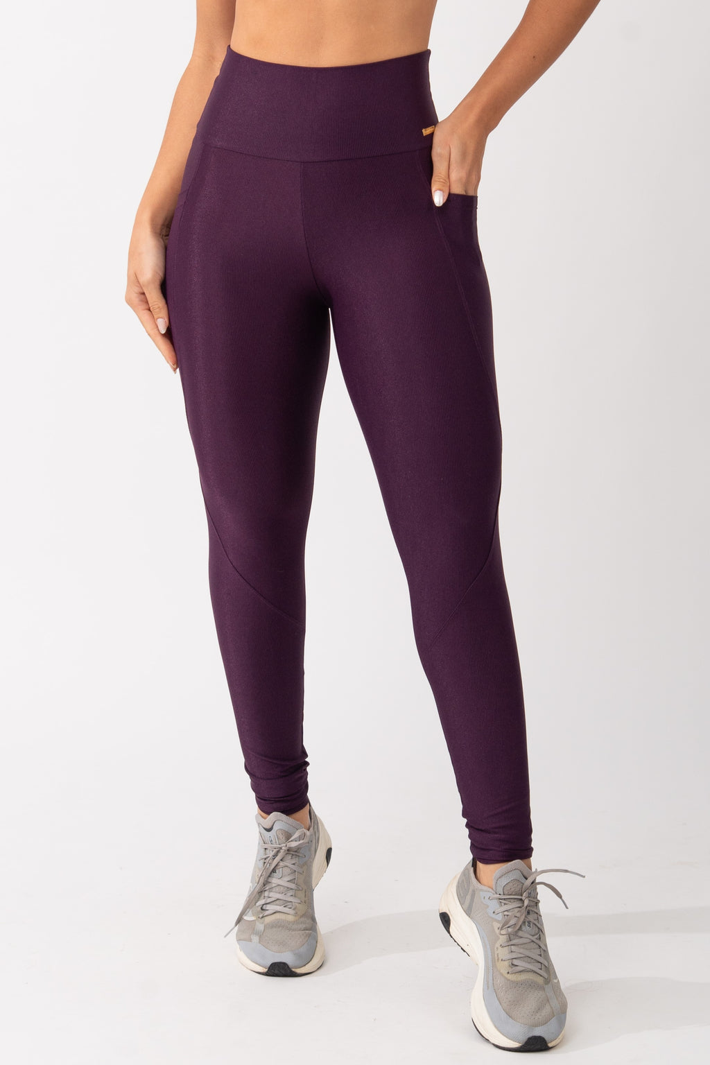 Legging Fitness Com Bolso Roxo Pure