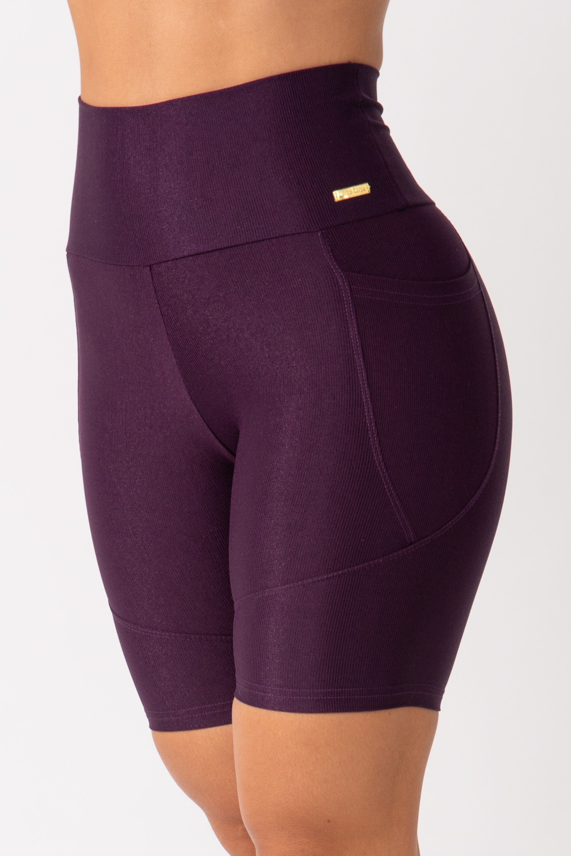 Bermuda Fitness Com Bolso Roxo Pure
