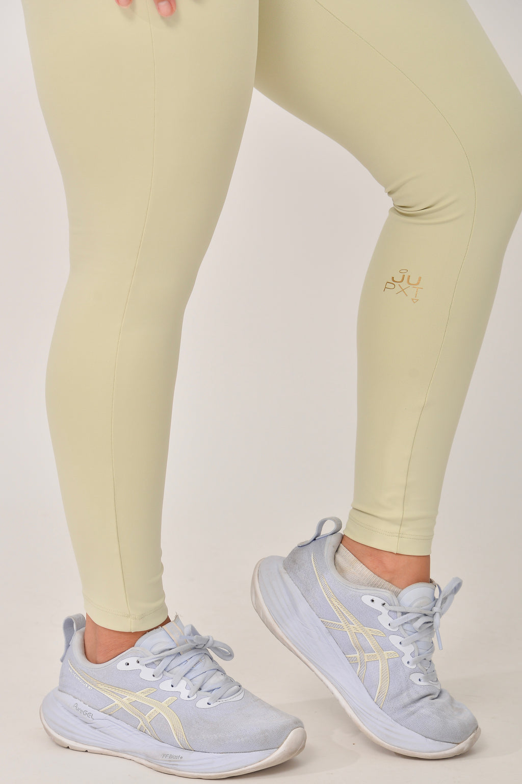 Legging Cós Transpassado Verde e Off White Duo JuPxt