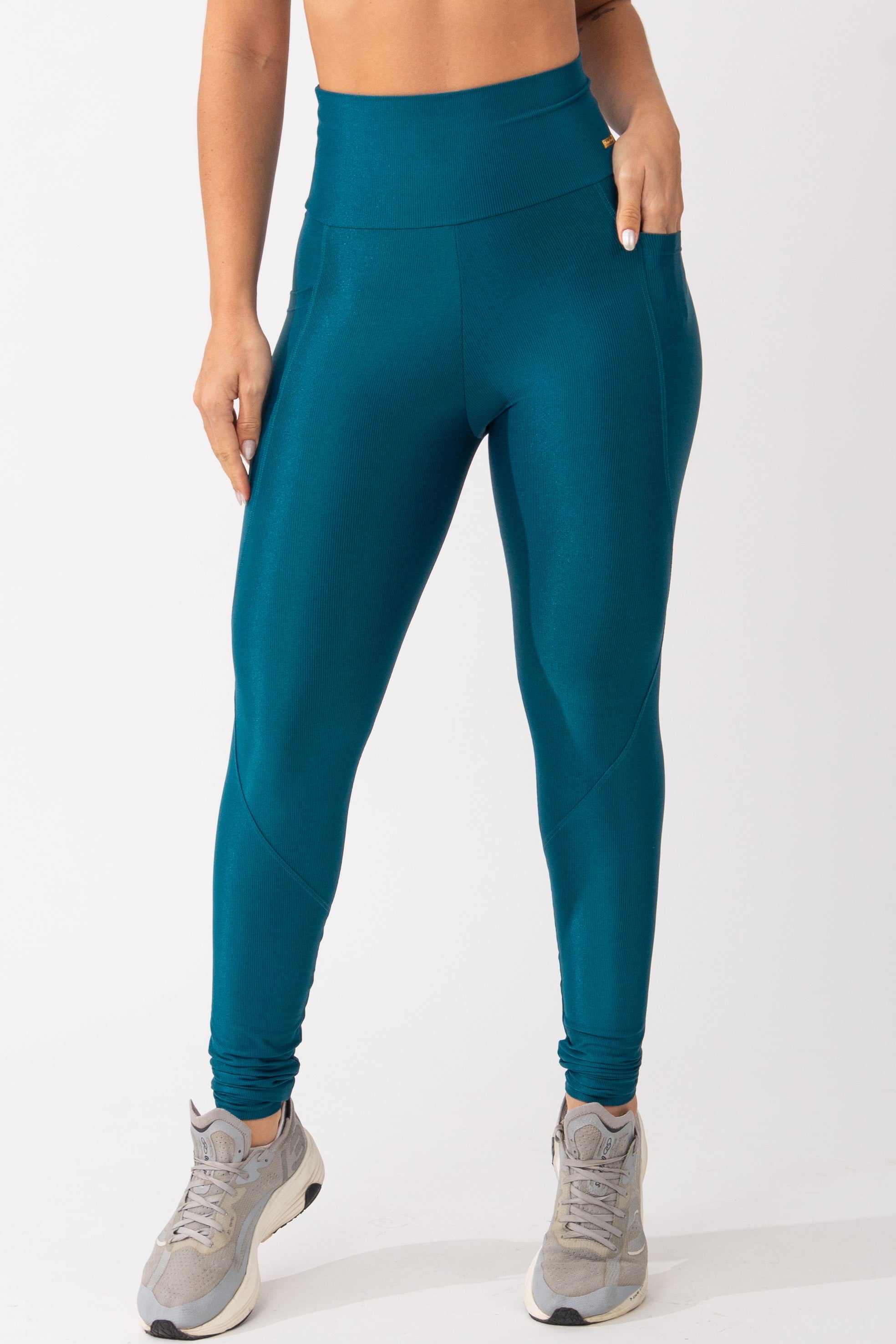 Legging Fitness Com Bolso Azul Petróleo Pure