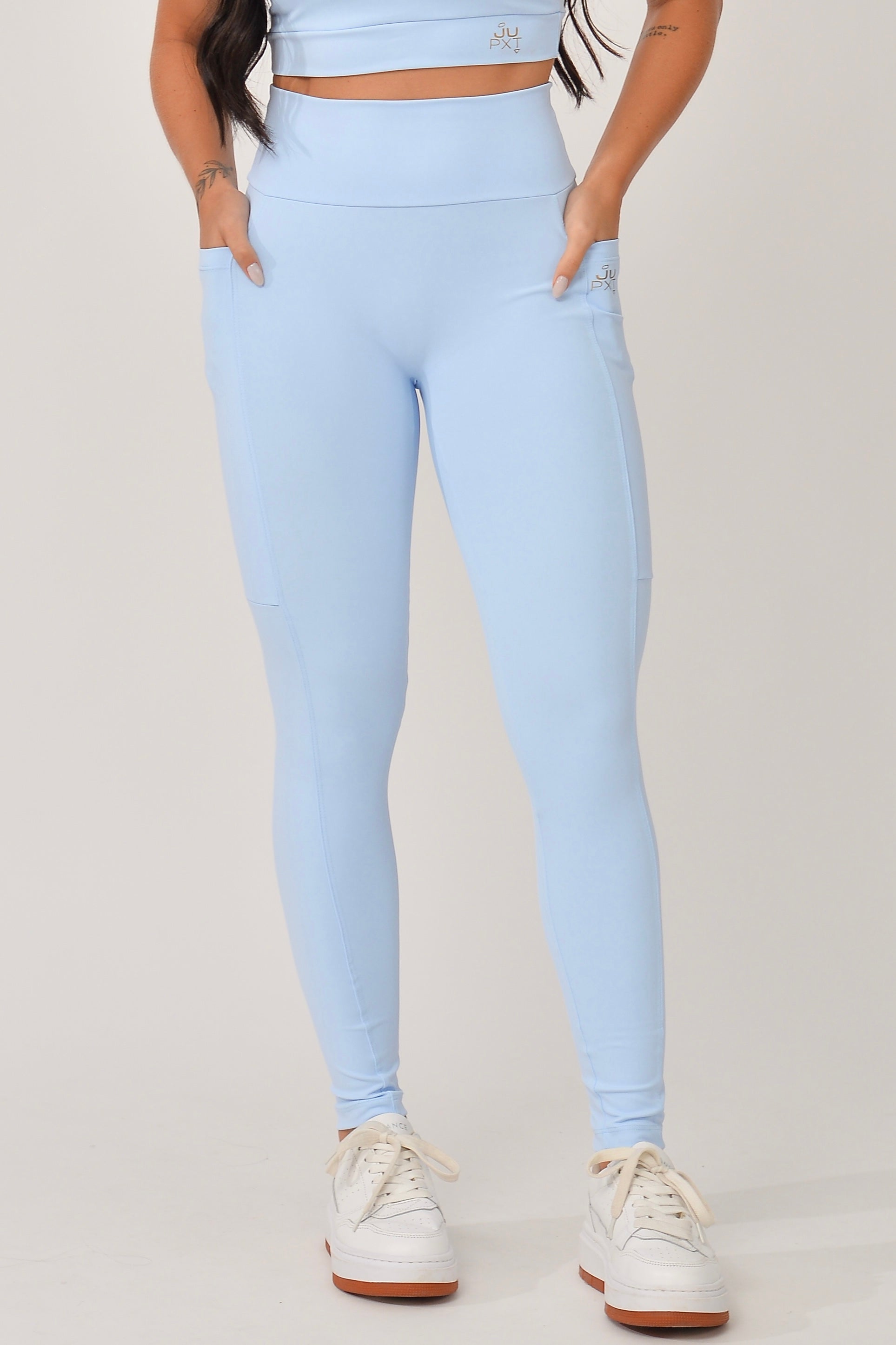 Legging Com Bolso Básica Azul JuPxt