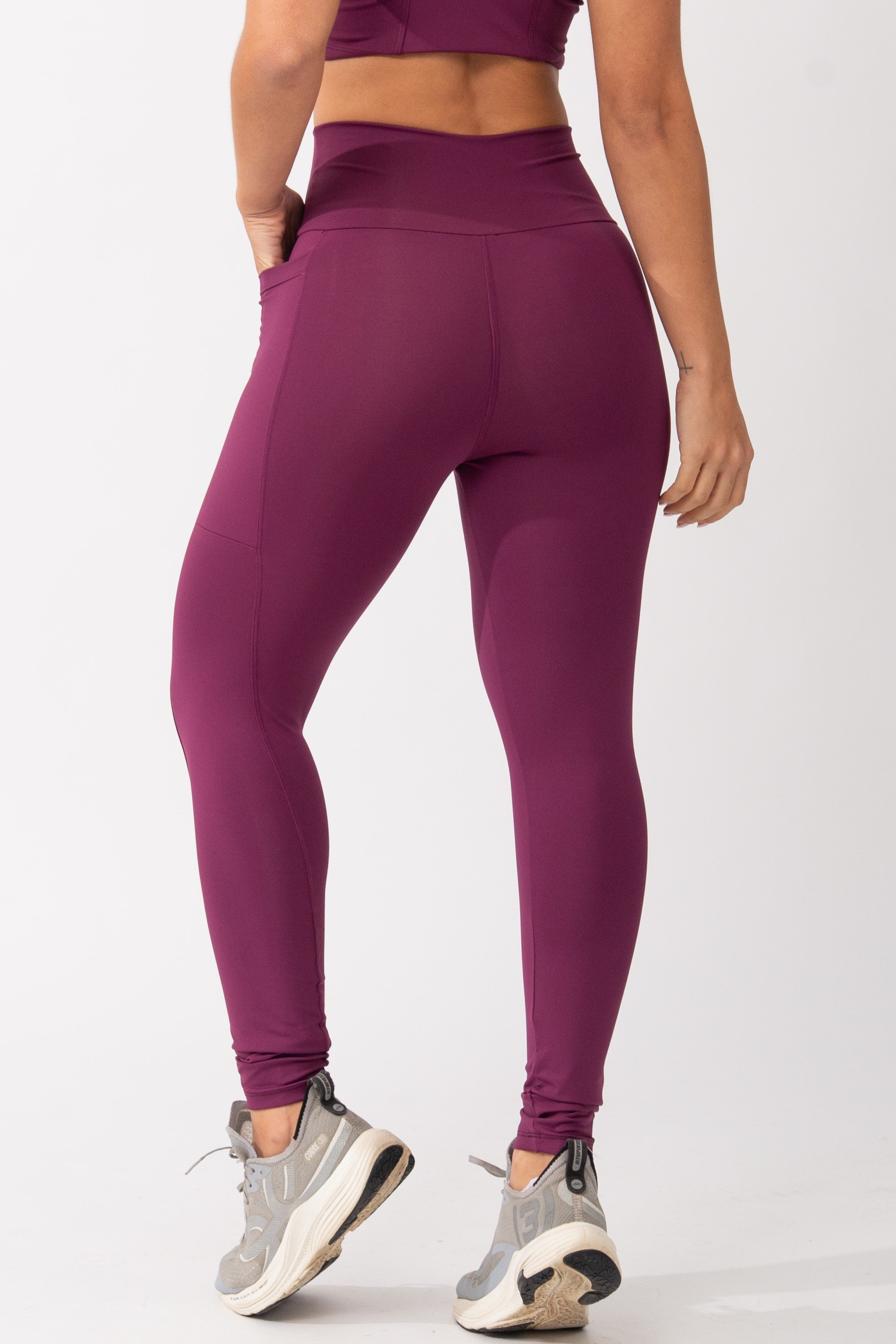 Legging Alta Compressão Com Bolso Roxa Run