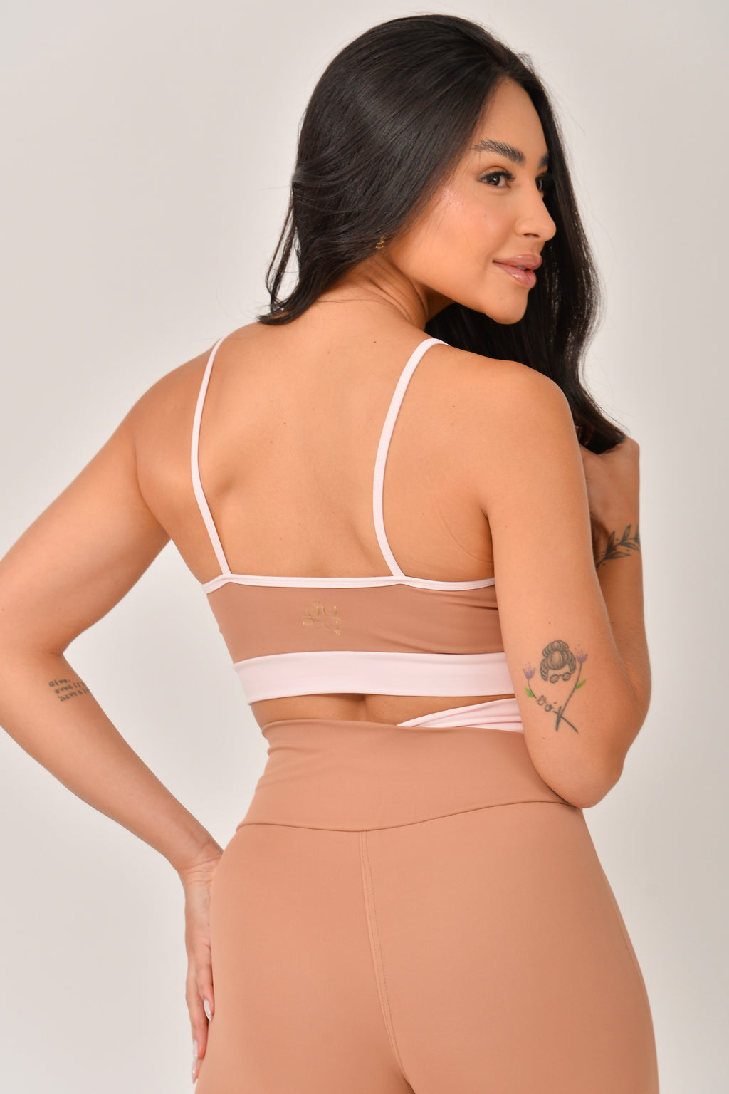 Top Alcinha Marrom e Rosa Duo JuPxt