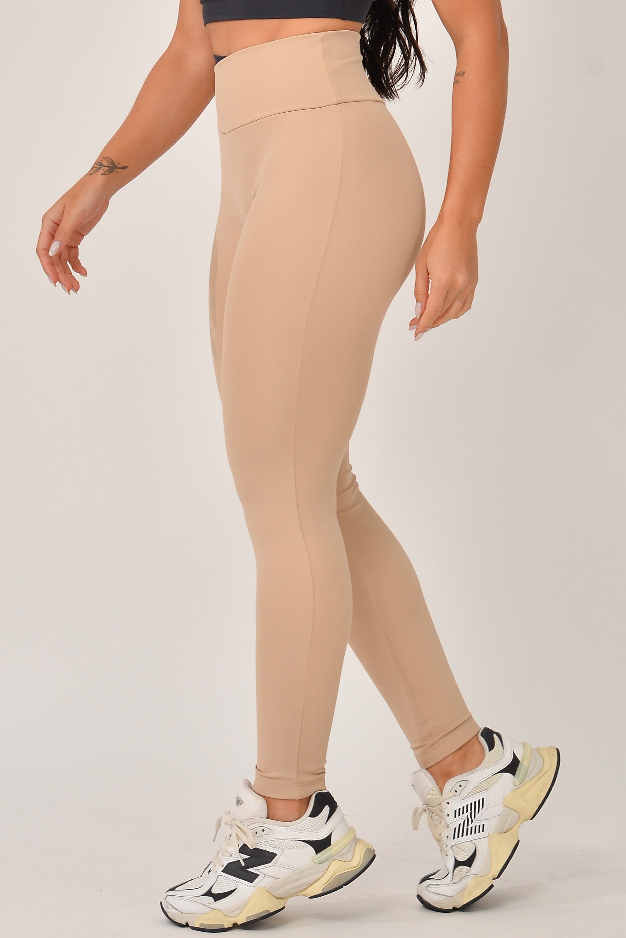 Legging Cós Transpassado Marrom e Preto Duo JuPxt
