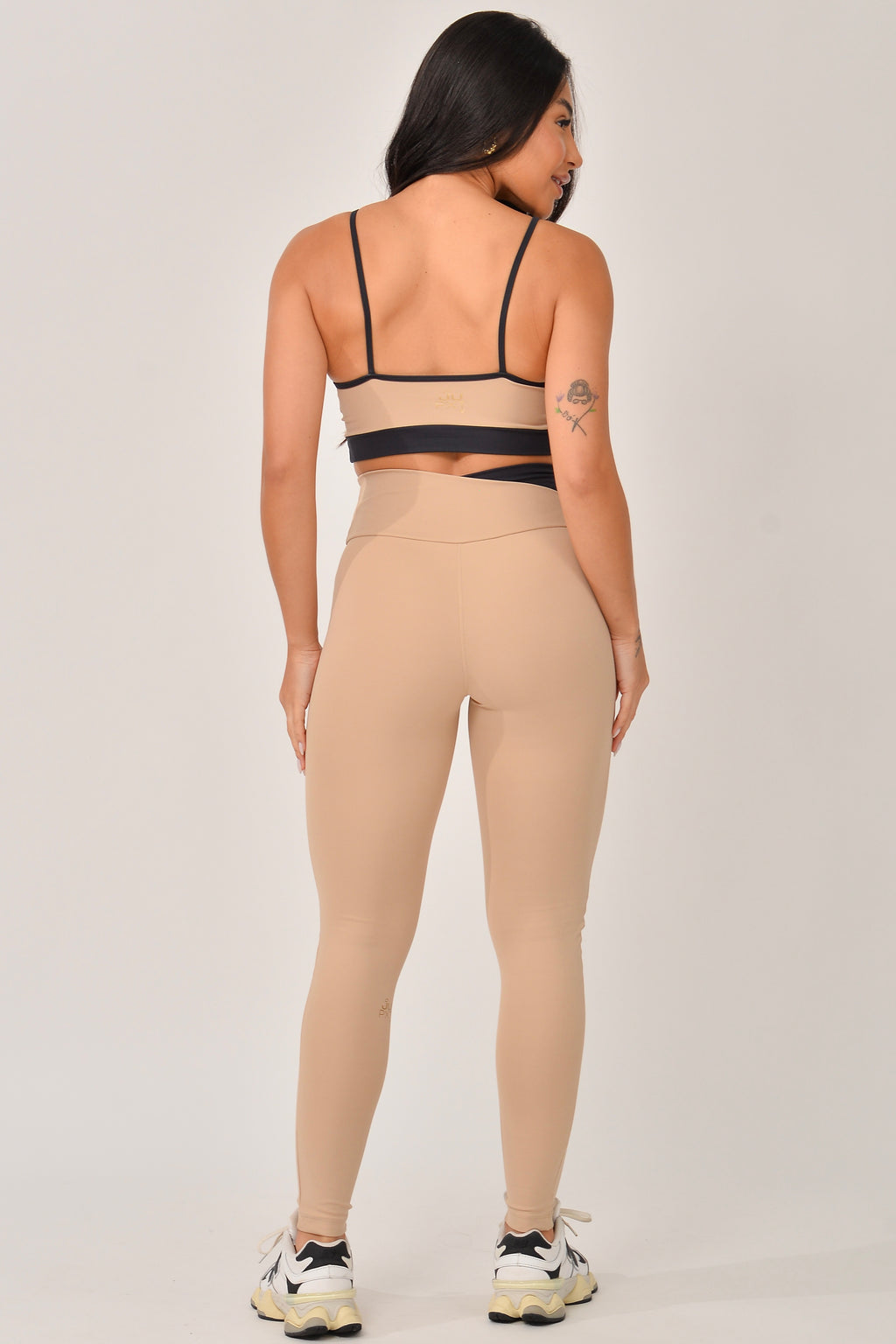 Legging Cós Transpassado Marrom e Preto Duo JuPxt