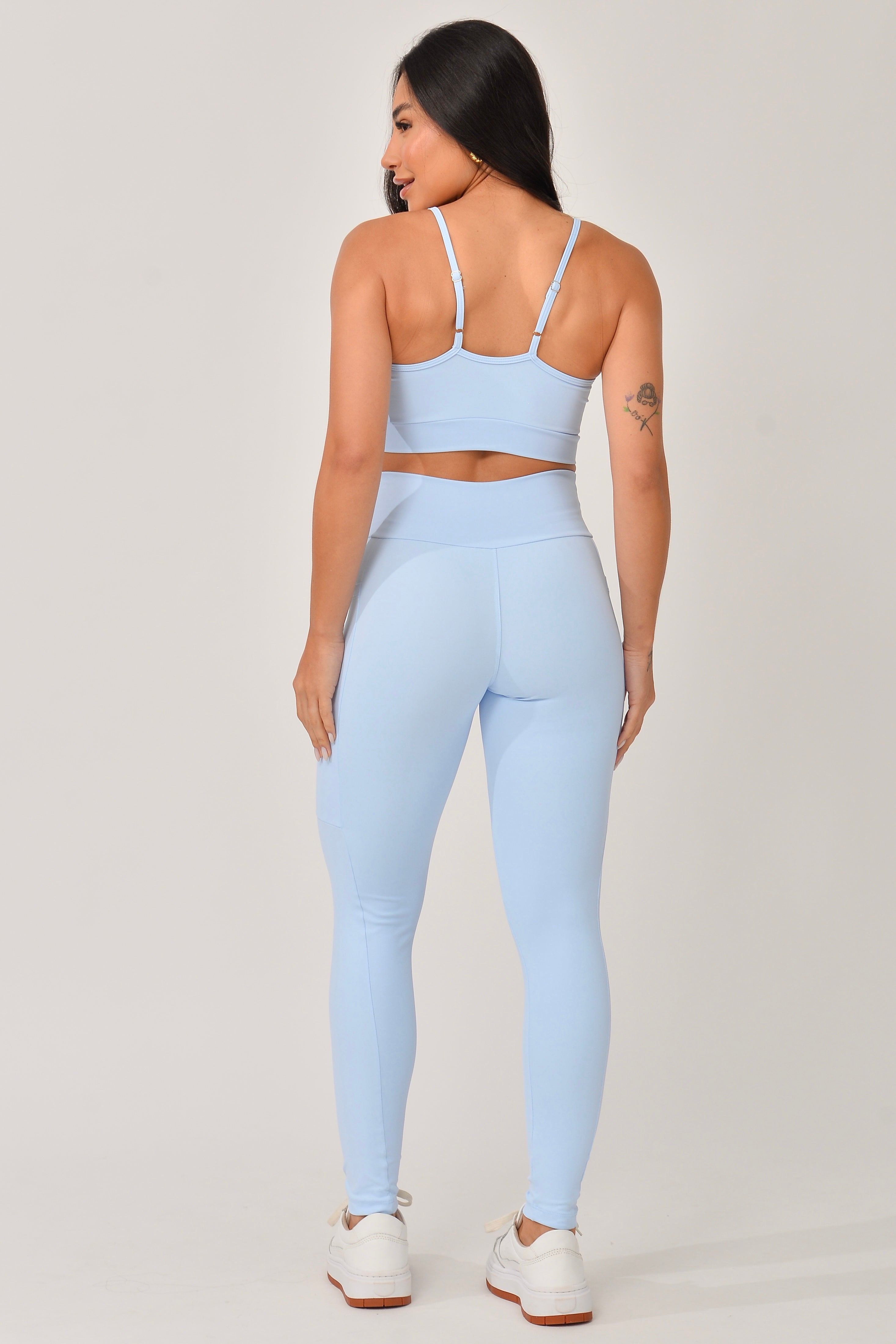 Legging Com Bolso Básica Azul JuPxt