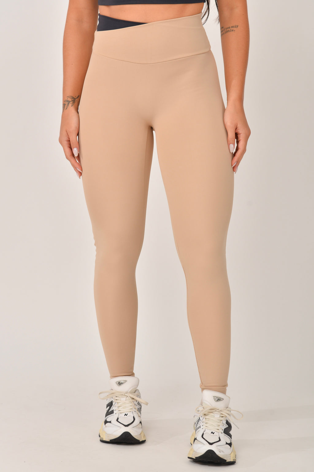 Legging Cós Transpassado Marrom e Preto Duo JuPxt