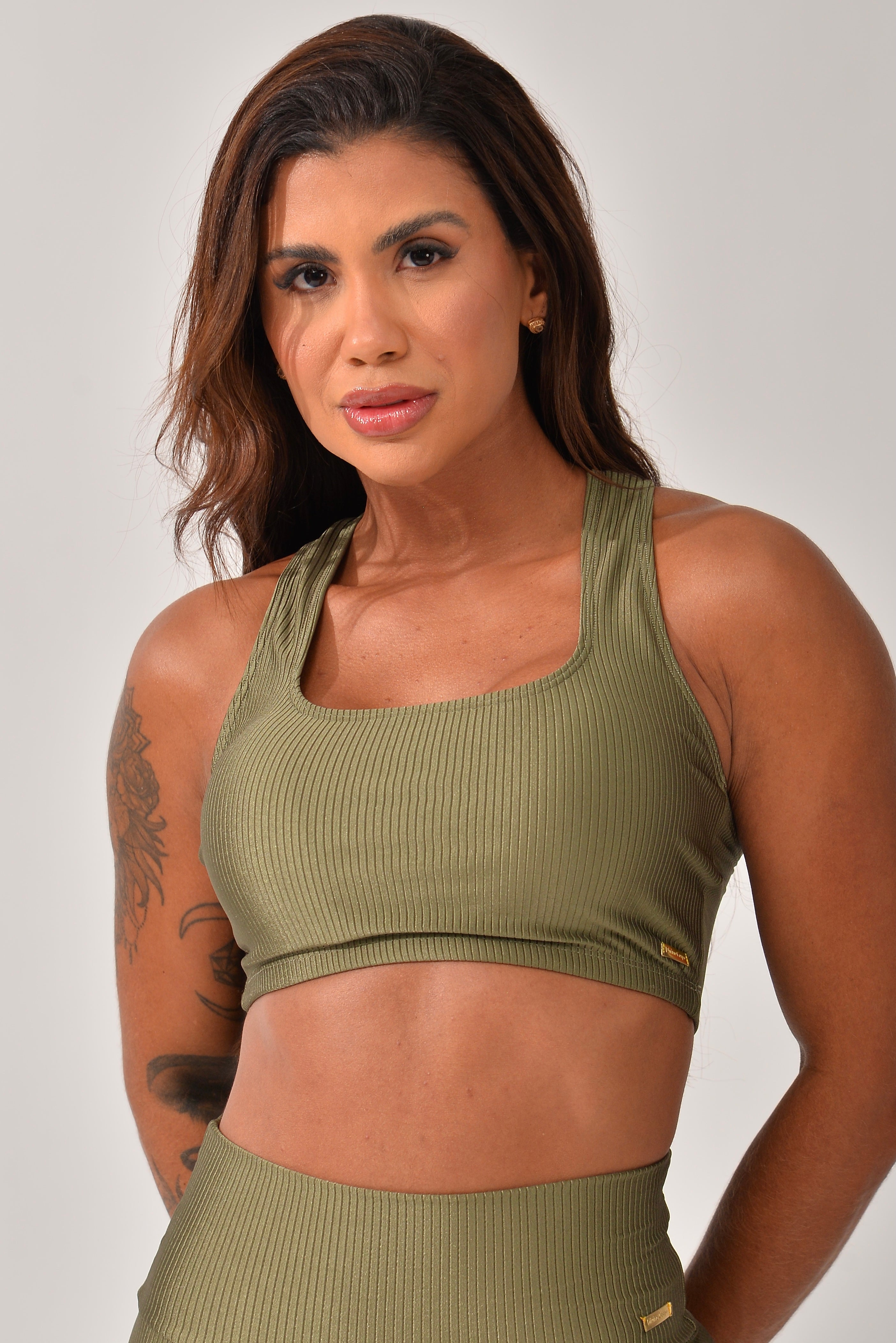 Top Fitness Com Bojo Verde Prada