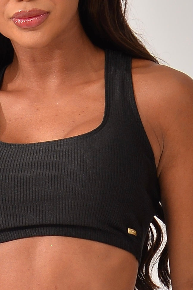 Top Fitness Com Bojo Preto Prada