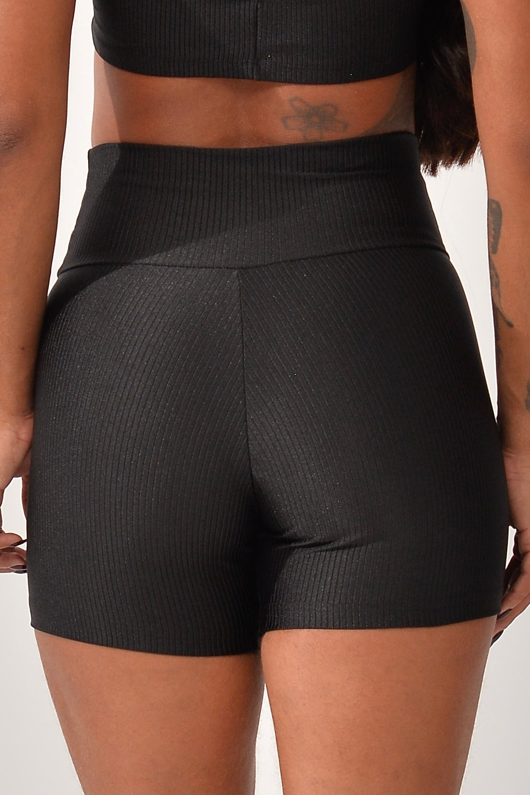 Short Fitness Cintura Alta Preto Prada