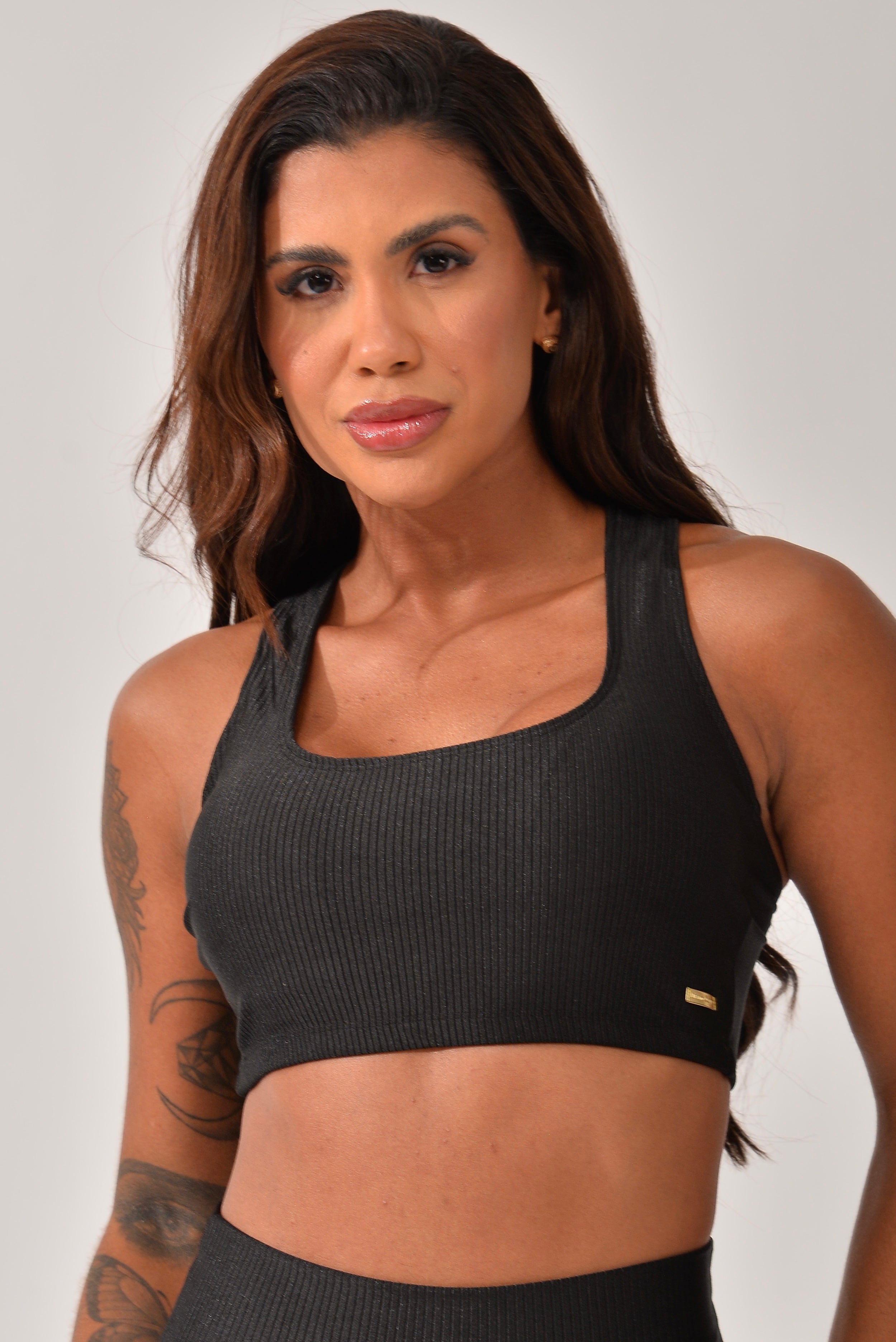Top Fitness Com Bojo Preto Prada
