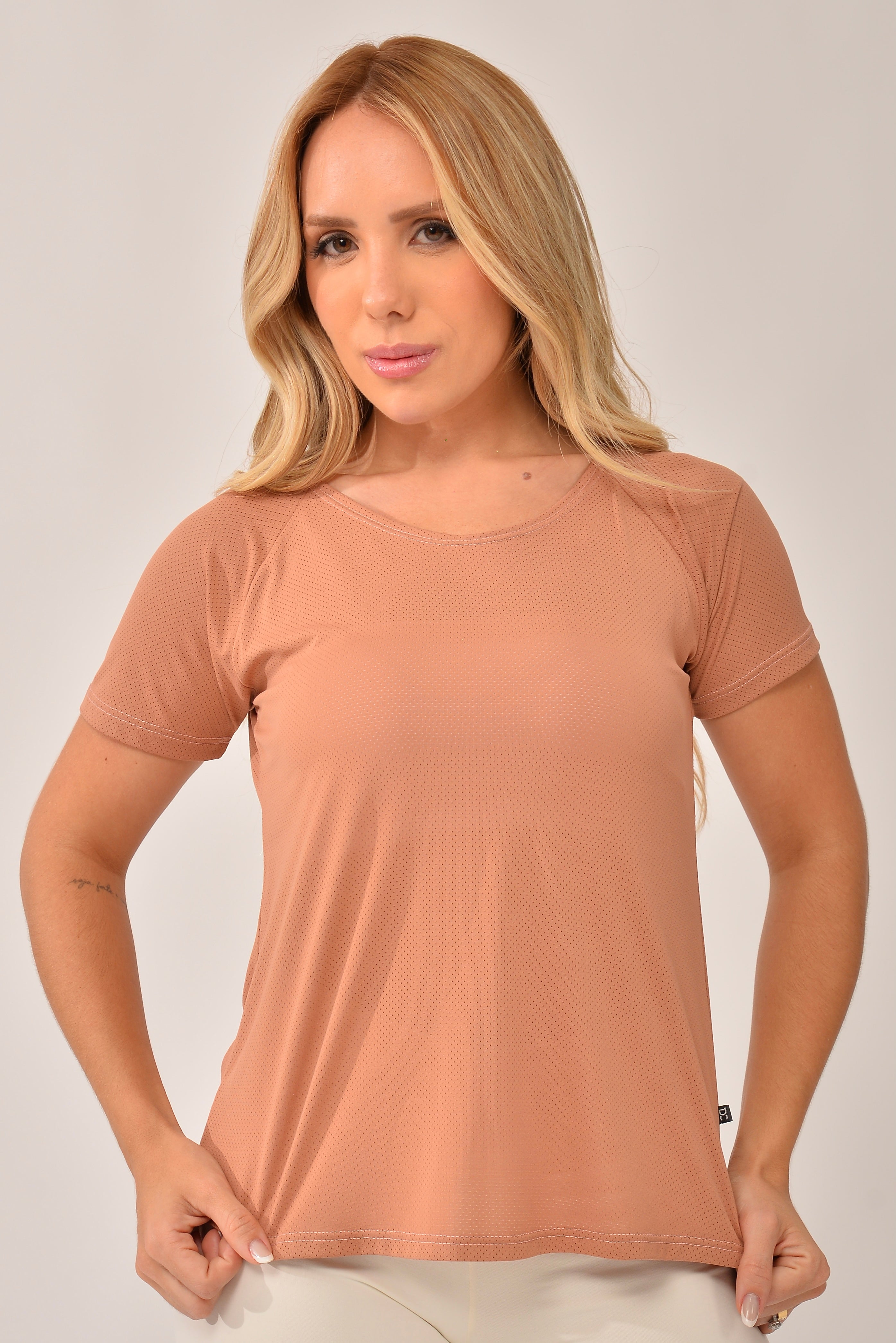 Blusa Fitness Marrom Claro Air Dry Fit
