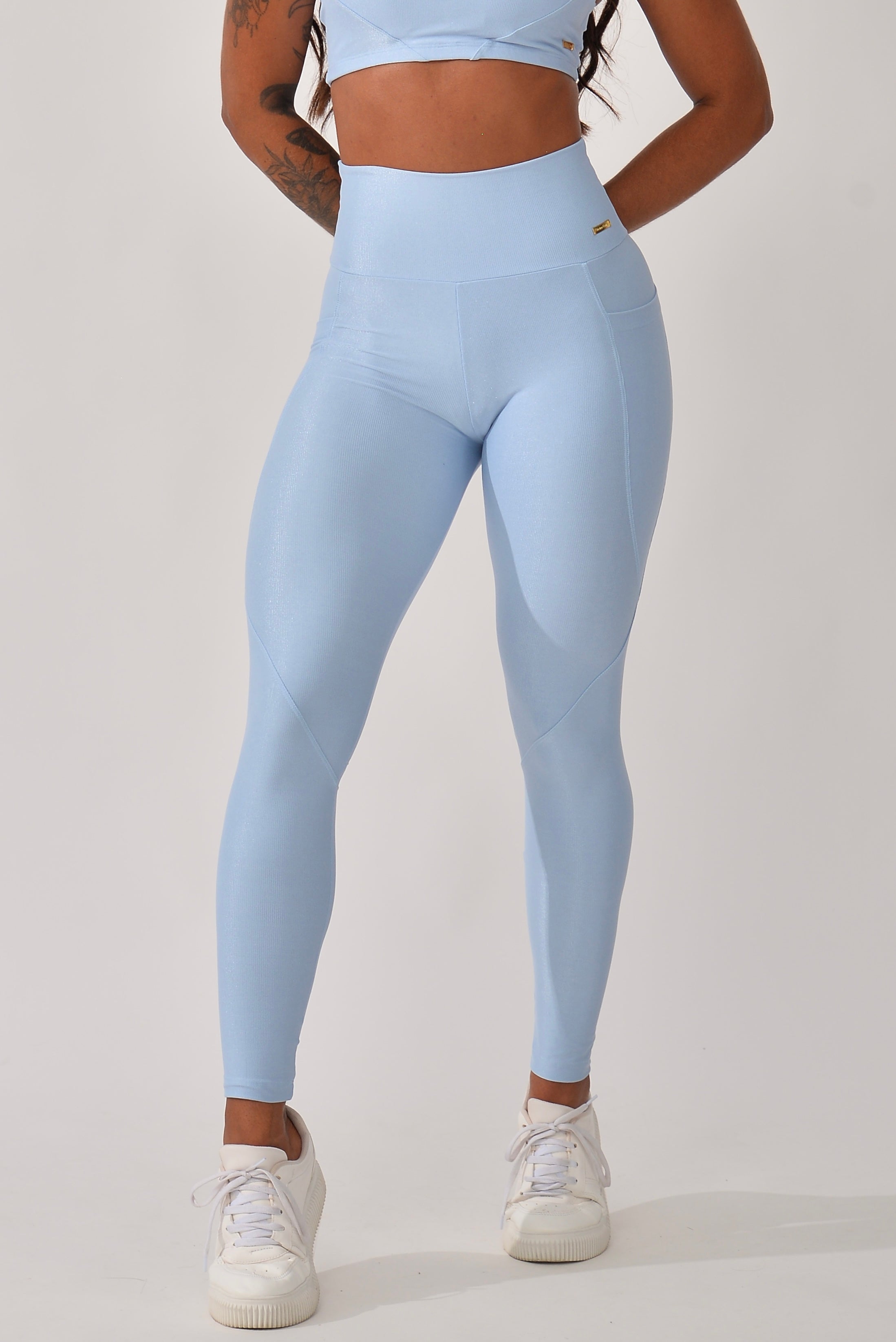 Legging Fitness Com Bolso Azul Pure
